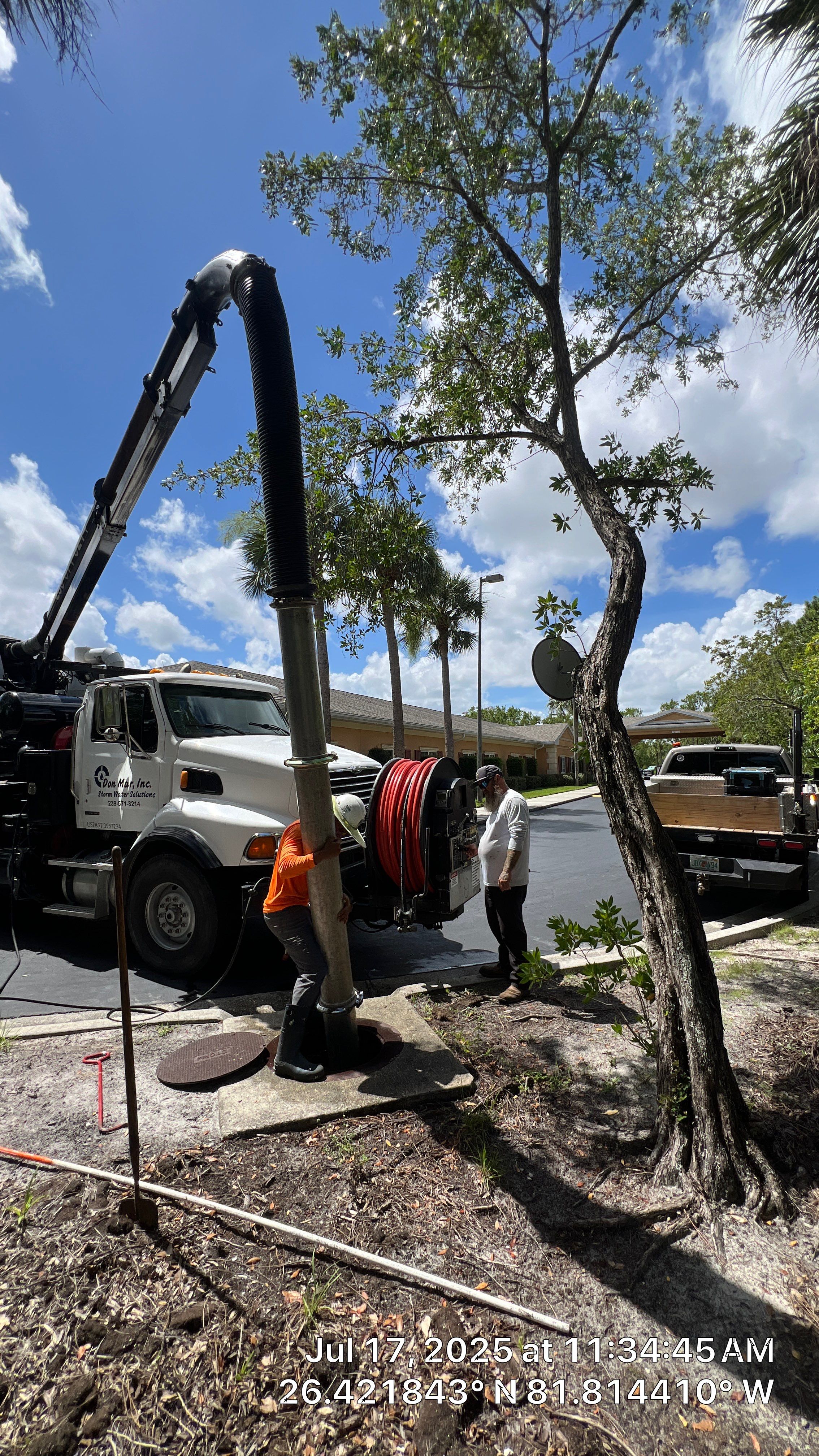 Catch Basin Cleaning with 1 Tom Plumber in Estero by APS Power & Water