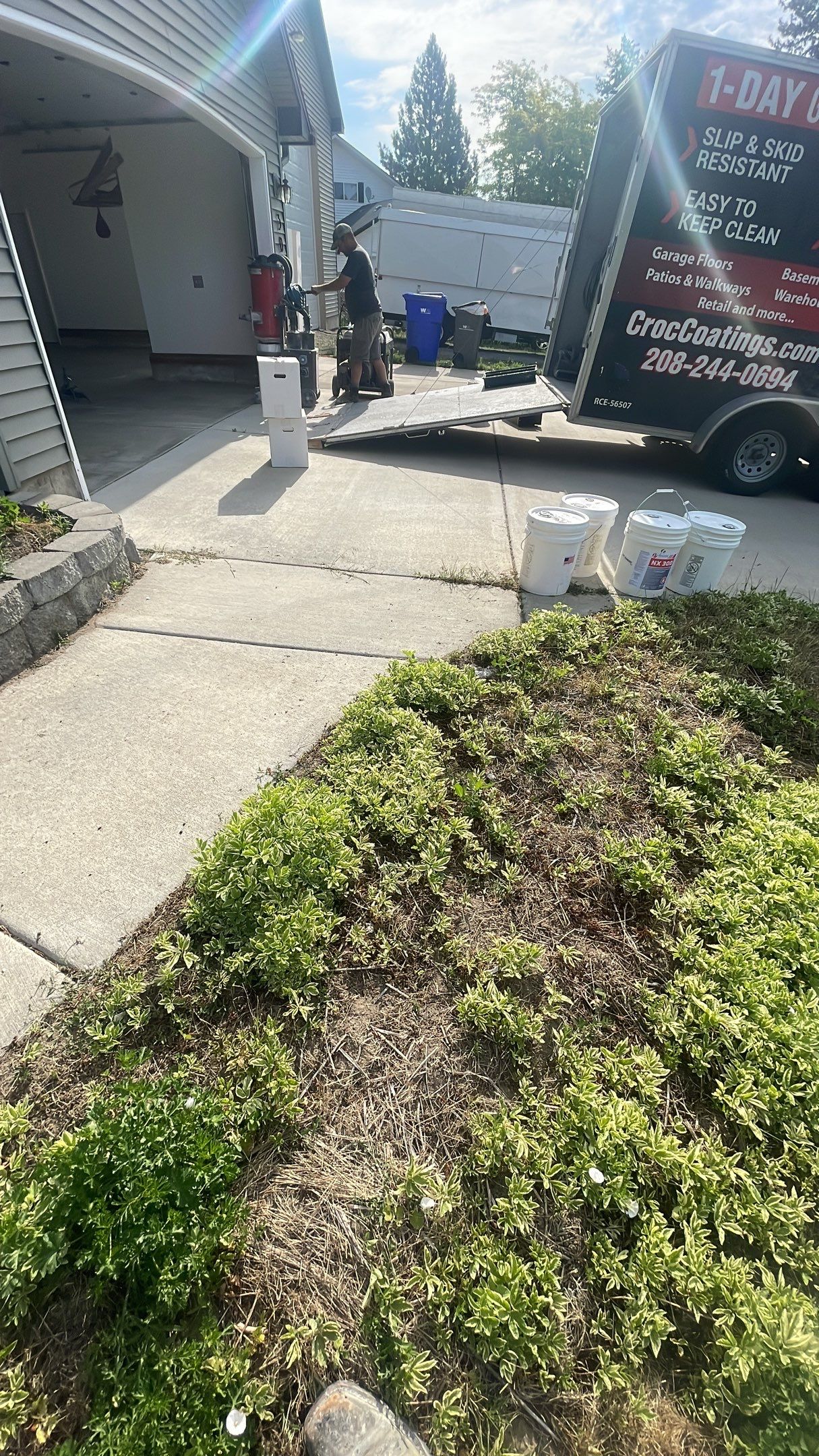 Garage, Walkway and Shop Transformation using Shale Hybrid by Croc Coatings, LLC