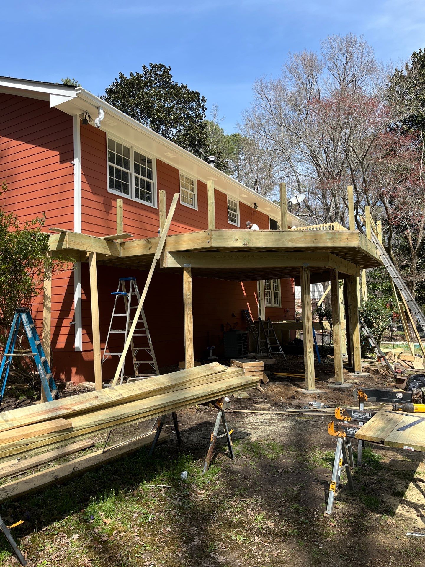 Atlanta, GA James Hardie Siding, Pressure Treated Wood Deck Replacement, and Exterior Painting by Nelson Exteriors 