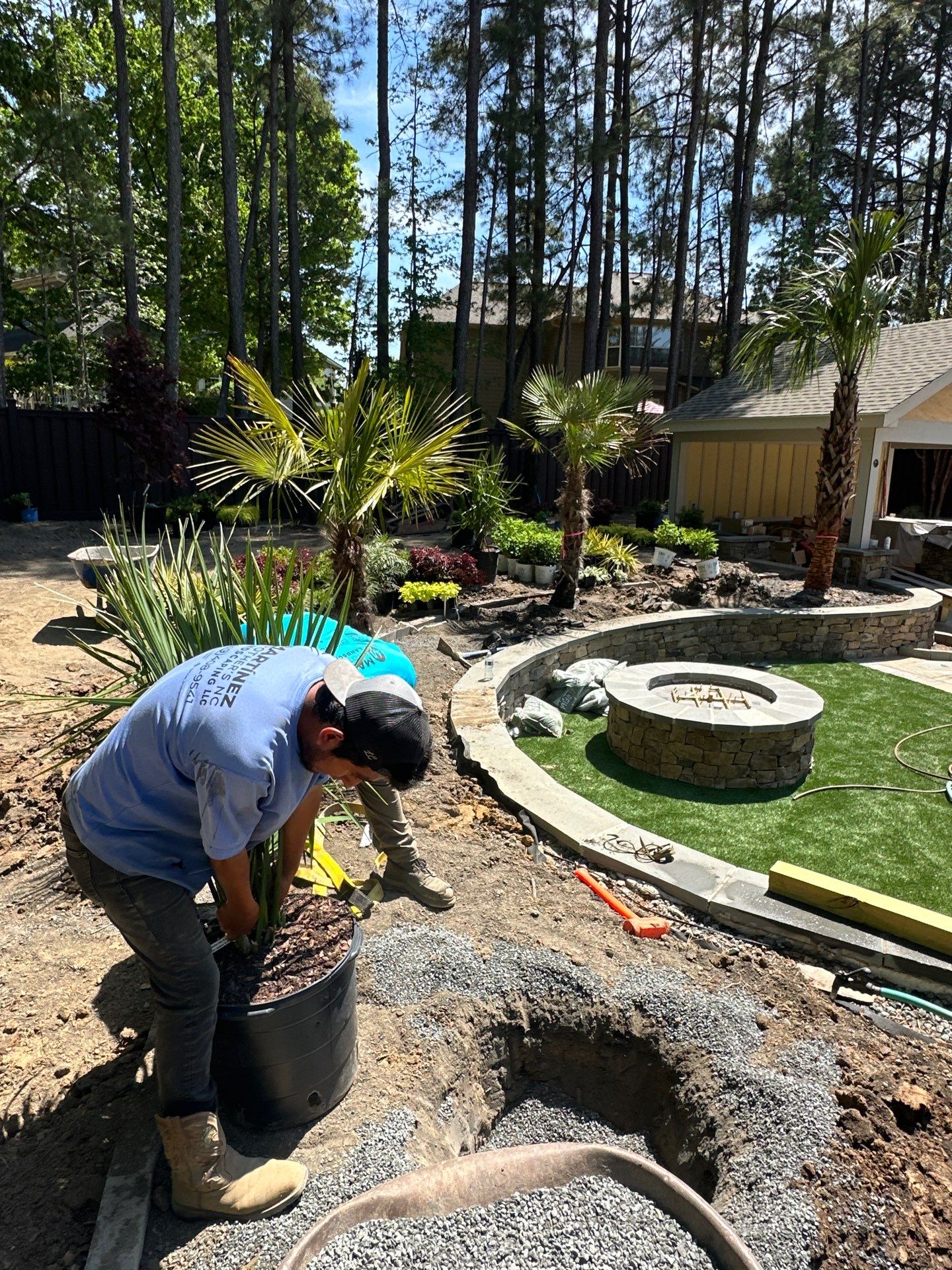 Backyard oasis in Cary by Martinez Brother’s Nc Landscaping Inc