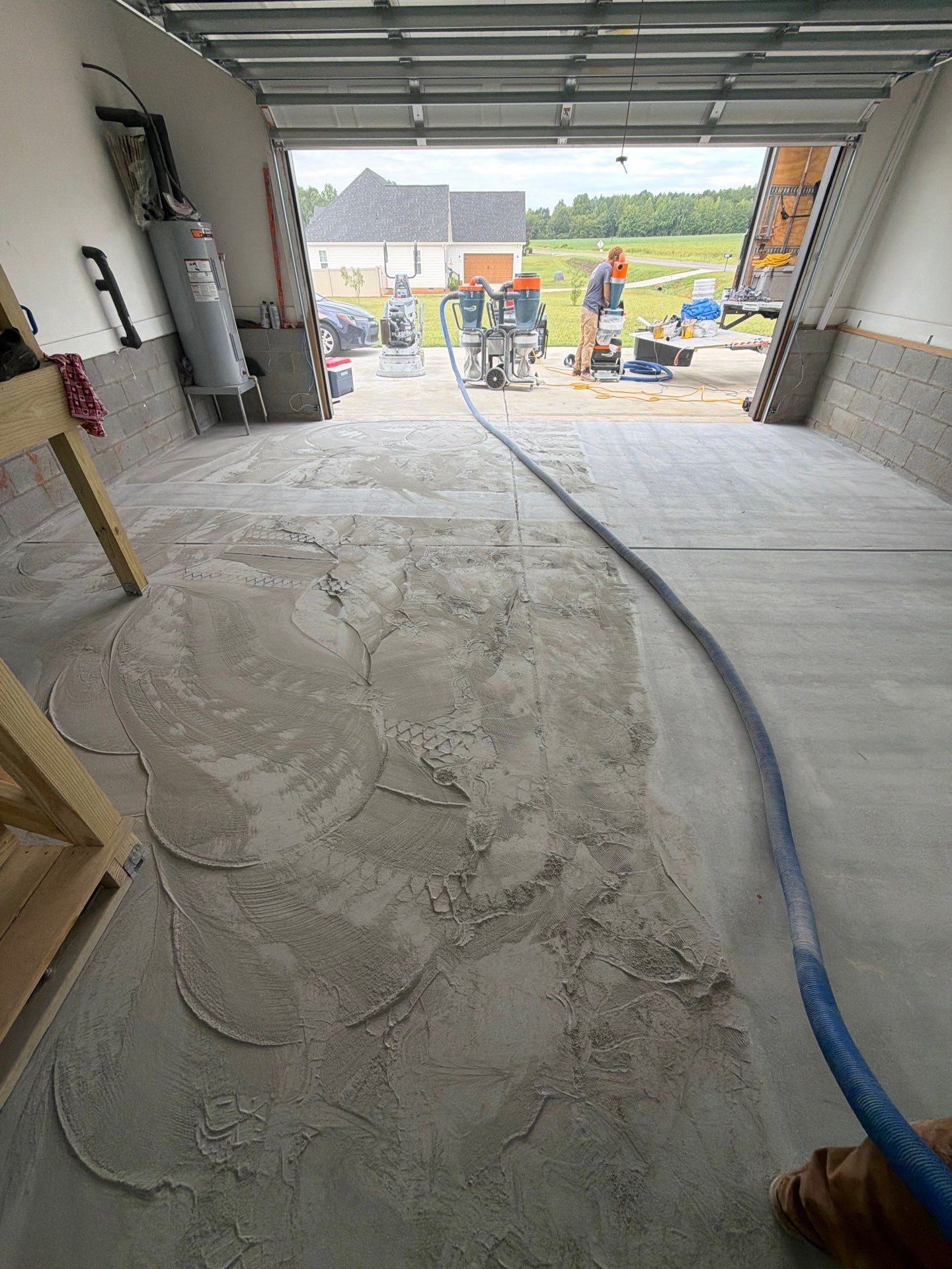 Custom Polyaspartic FLake Garage  by Endure Concrete Coatings