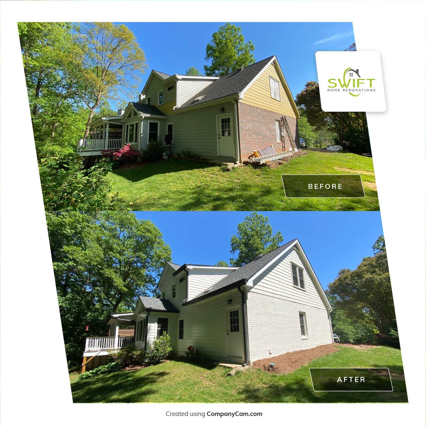 Tree Damage Structural Repair and Exterior Painting in Roswell by Swift Home Renovations