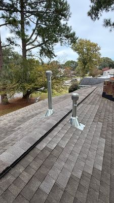 Furnace Exhaust, Water Heater Exhaust, and Roof Repair from fallen tree