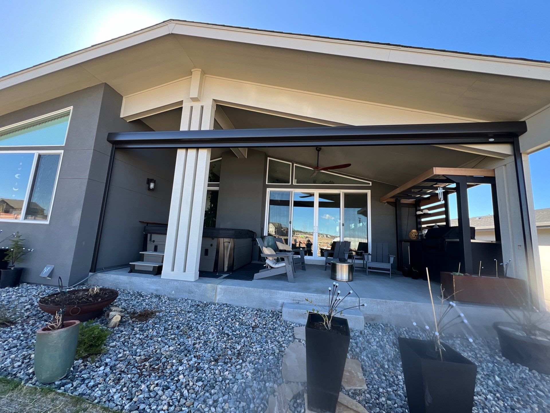 Motorized Screens using Progressive MagnaTrack Screens by Outdoor Solutions Colorado