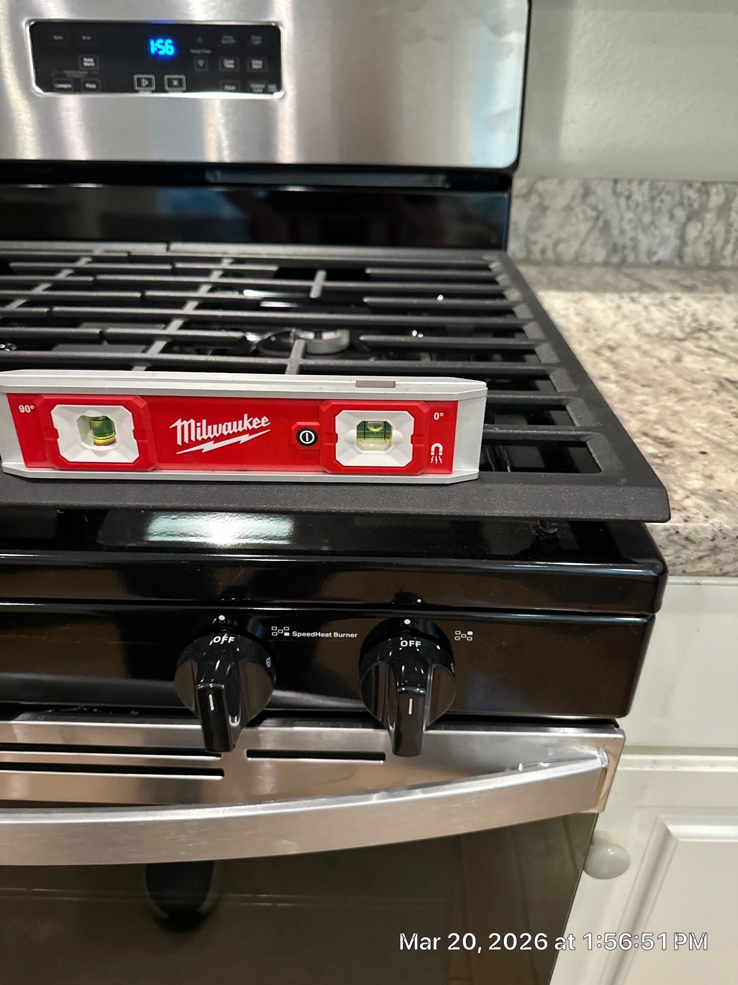 Granite Cuts for Gas Range Installation by RoundHouse Installations