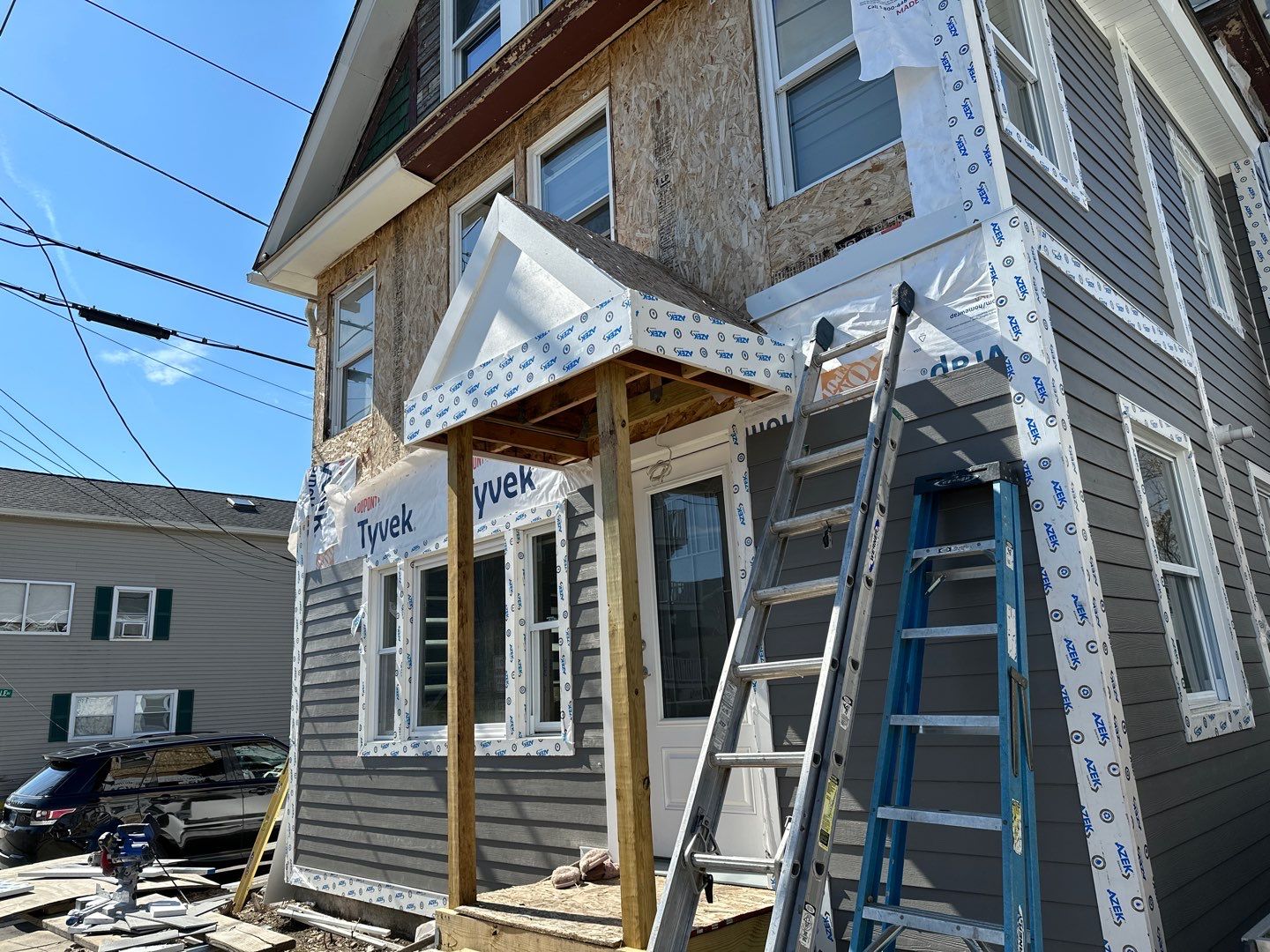 Siding Installation using Hardie Plank Aged Pewter by A Plus Exterior