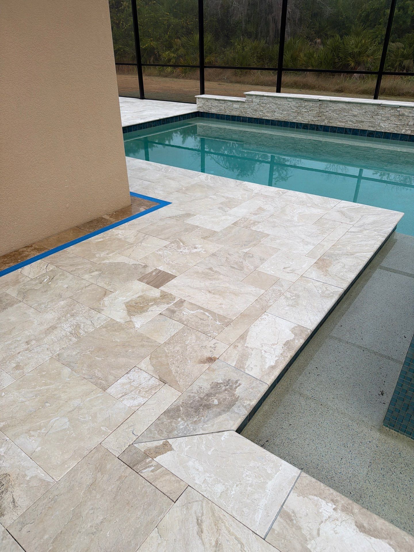 Travertine Paver Sealing Project in Sun City Center by Supreme Paver Experts