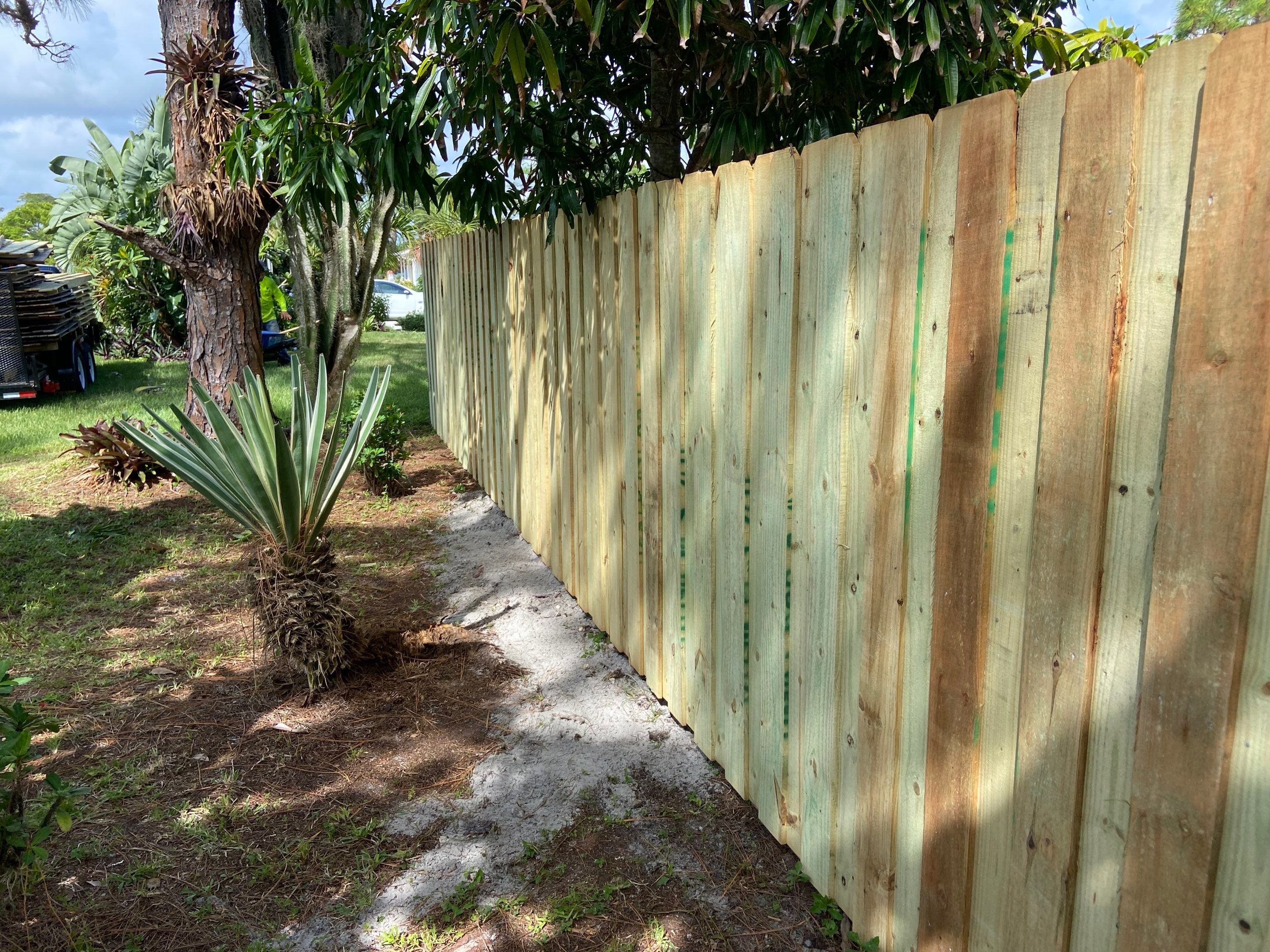 Wood Fence Installation using Board on Board Wood Fence by Asap fence and gates, LLC