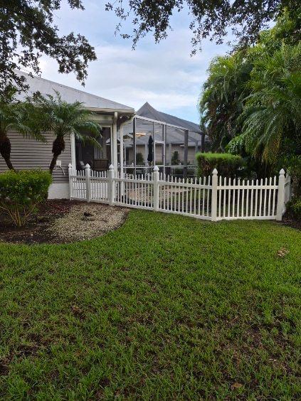 White Vinyl Picket and Privacy Fence Installation in Fort Myers by True Fence LLC