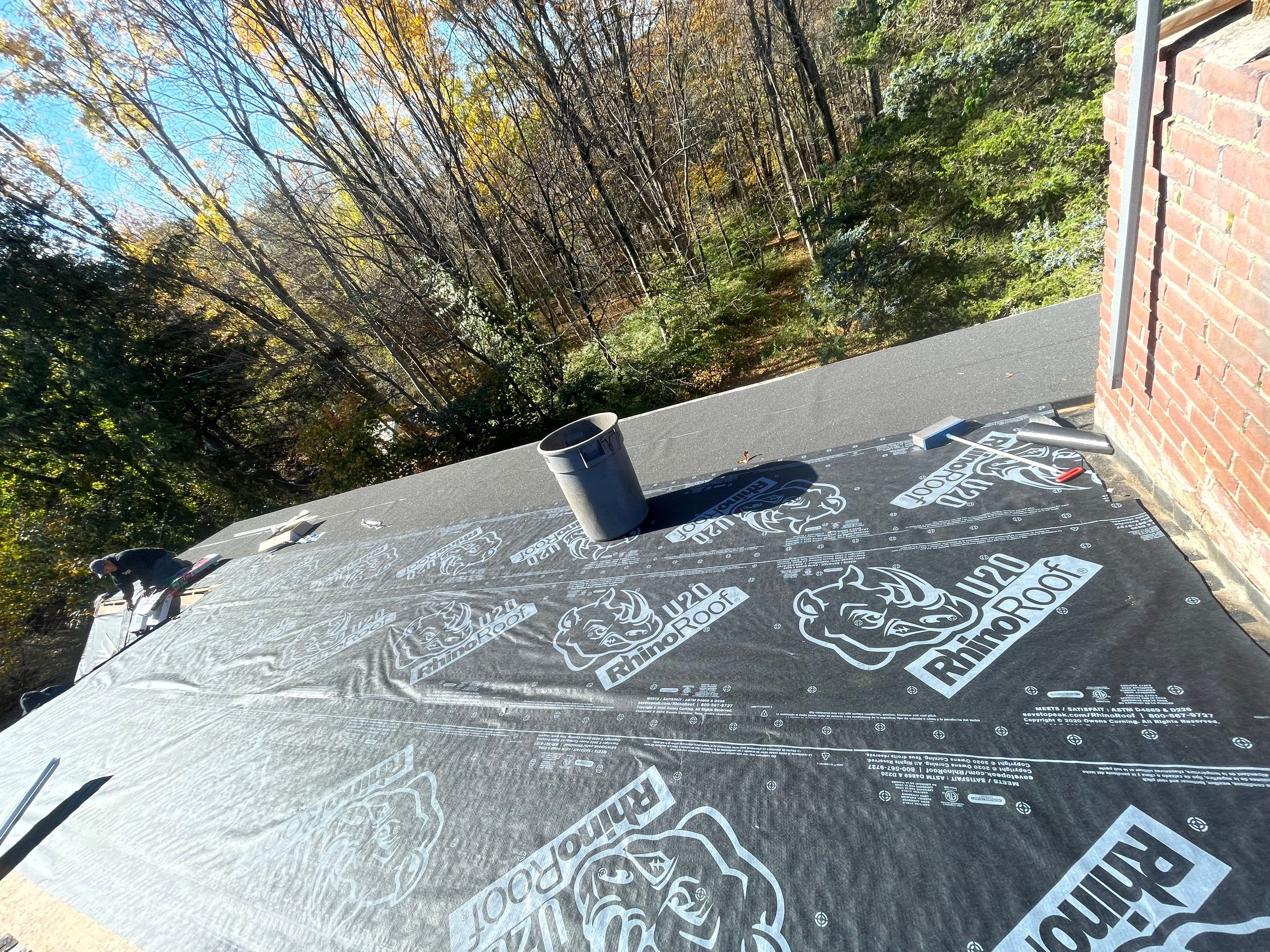 Residential Roofing Installation using Owens Corning TruDefinition Duration AR - Estate Gray & White Double 4 Siding by A Plus Exterior