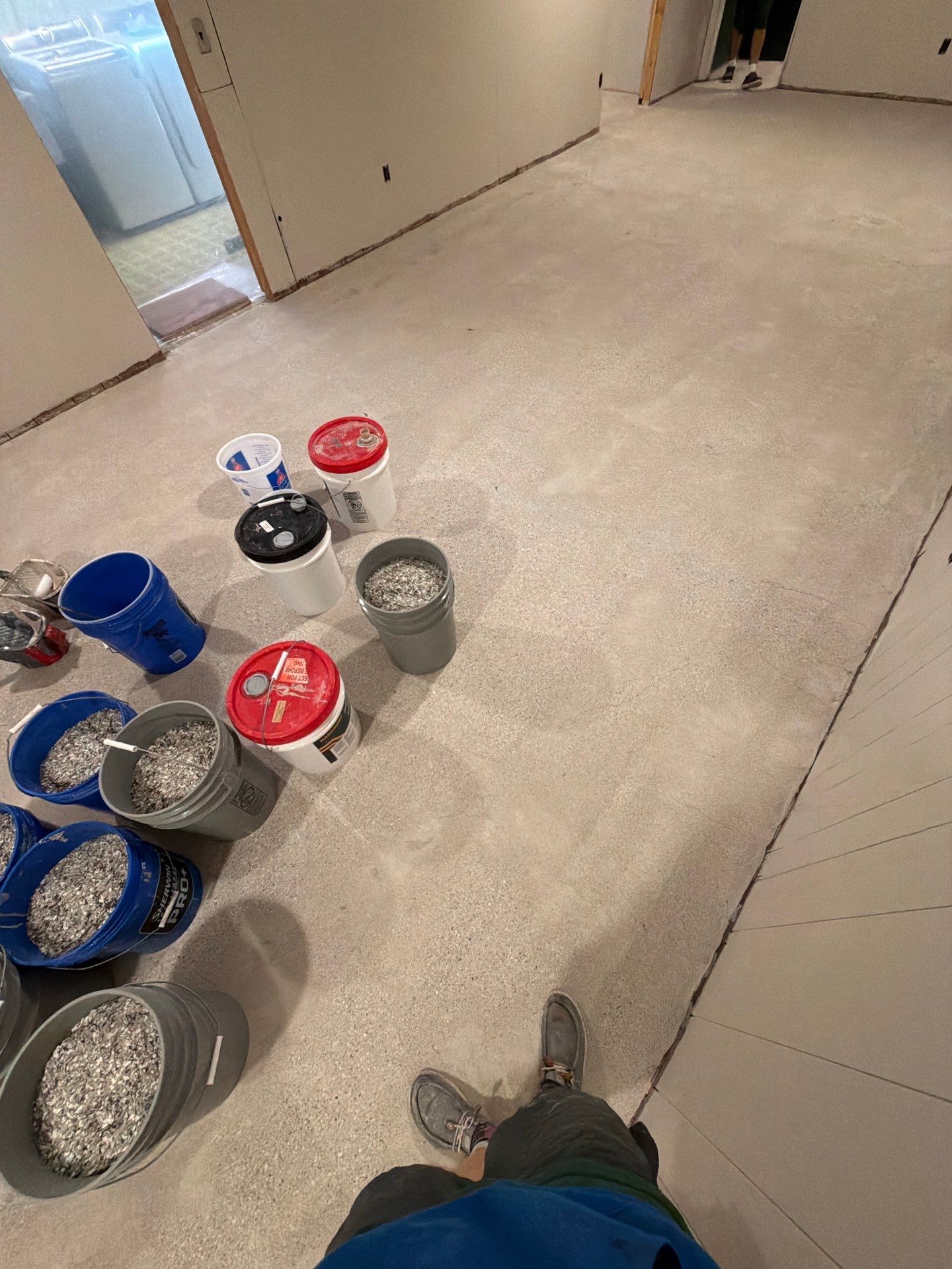 Custom Epoxy Flake Floor Installation for Spring Lake Residence by Gordon Painting