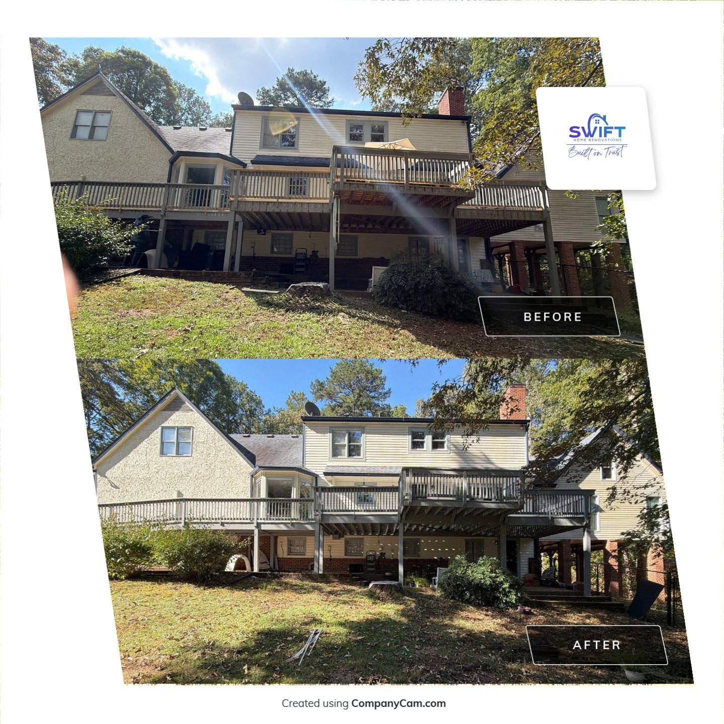 Multi-Level Deck Restoration and Staining Project in Canton, Georgia by Swift Home Renovations 