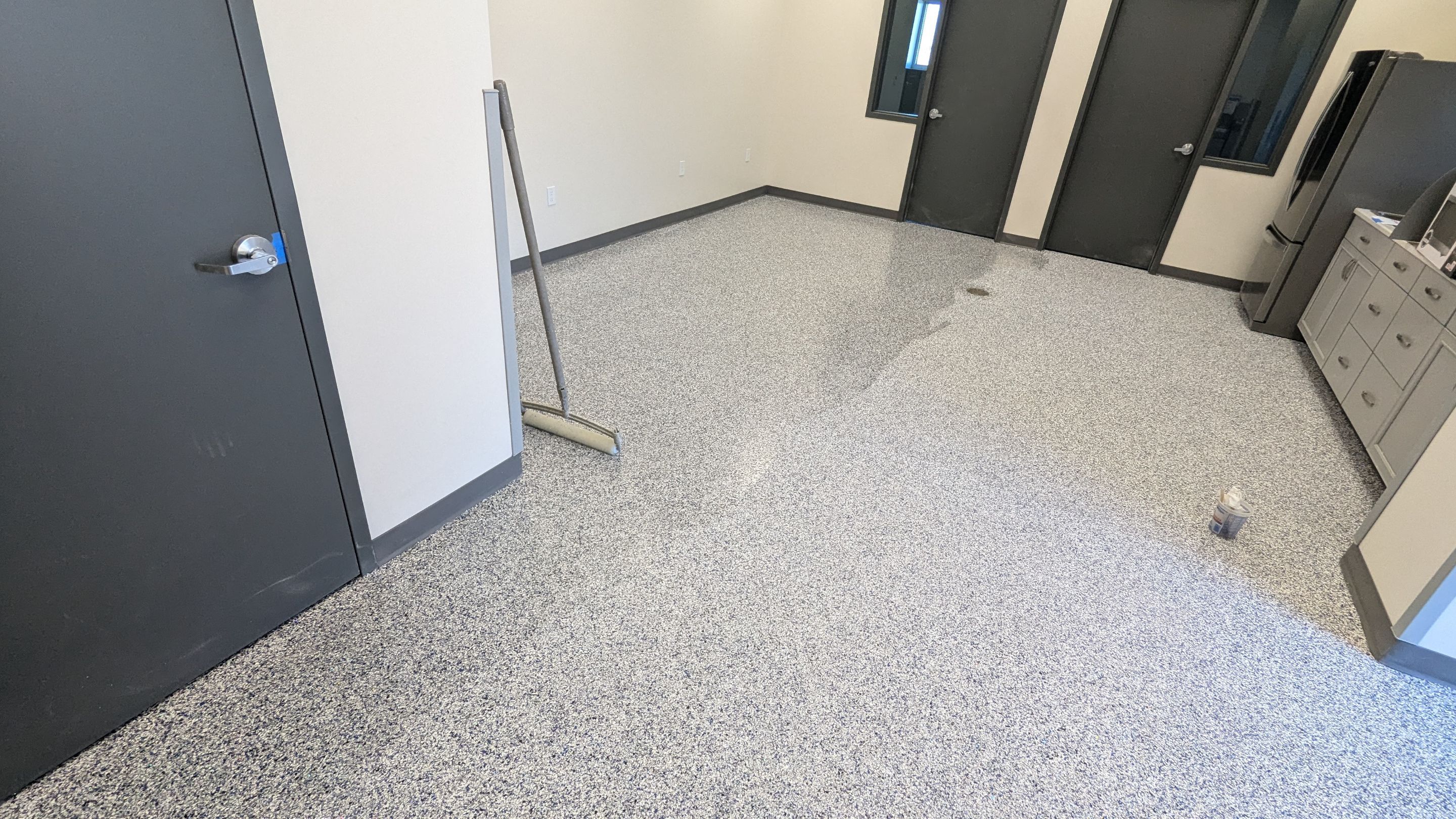 Commercial Floor Transformation using Aurora Accent W/Hypnotic Blue by Croc Coatings, LLC