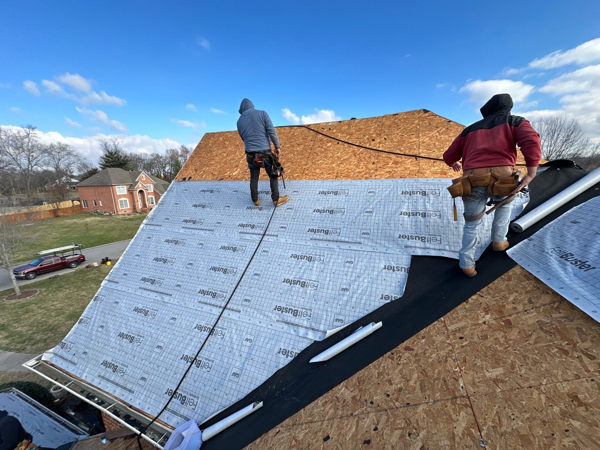 Residential Roofing Installation using GAF Timberline HDZ Weathered Wood Shingles by Undersun Roofing 