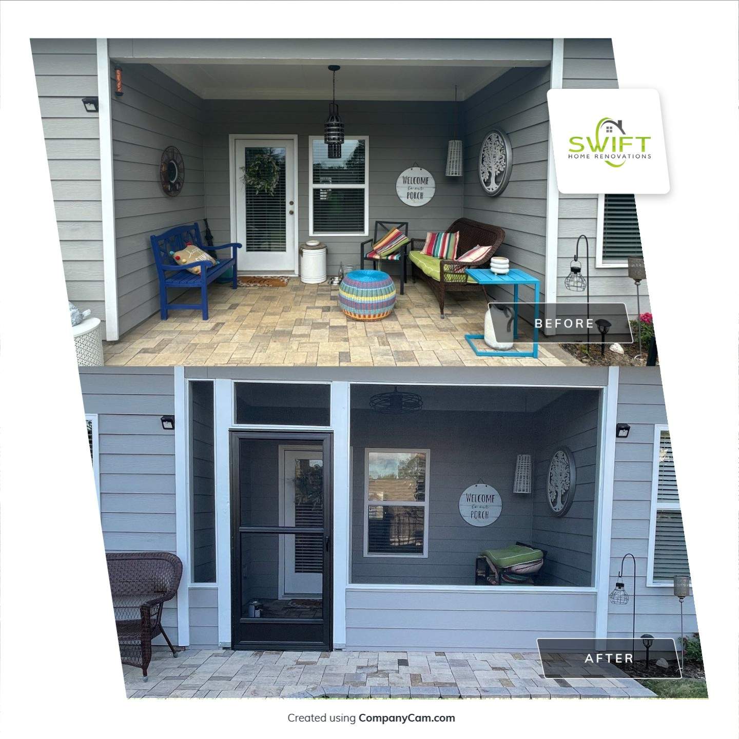 Screened-In Porch Enclosure and Knee Wall Installation in Canton by Swift Home Renovations 