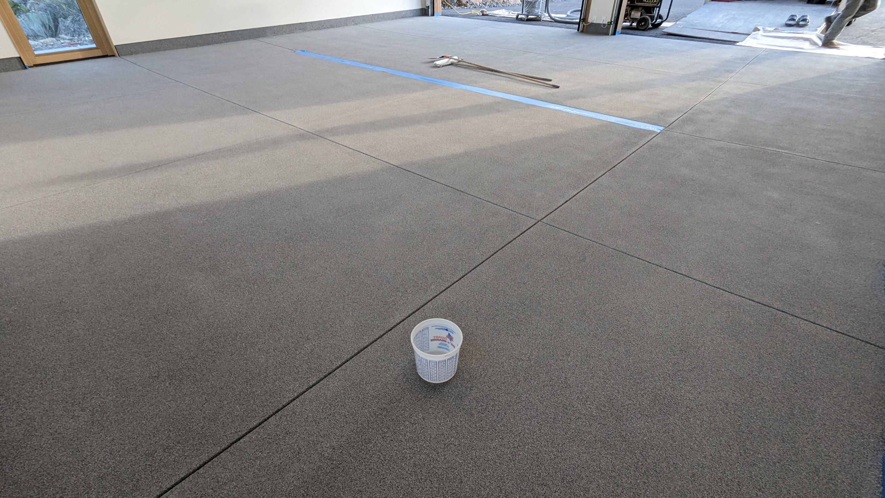 Garage Transformation using Slate Hybrid 1/16" Flake by Croc Coatings, LLC