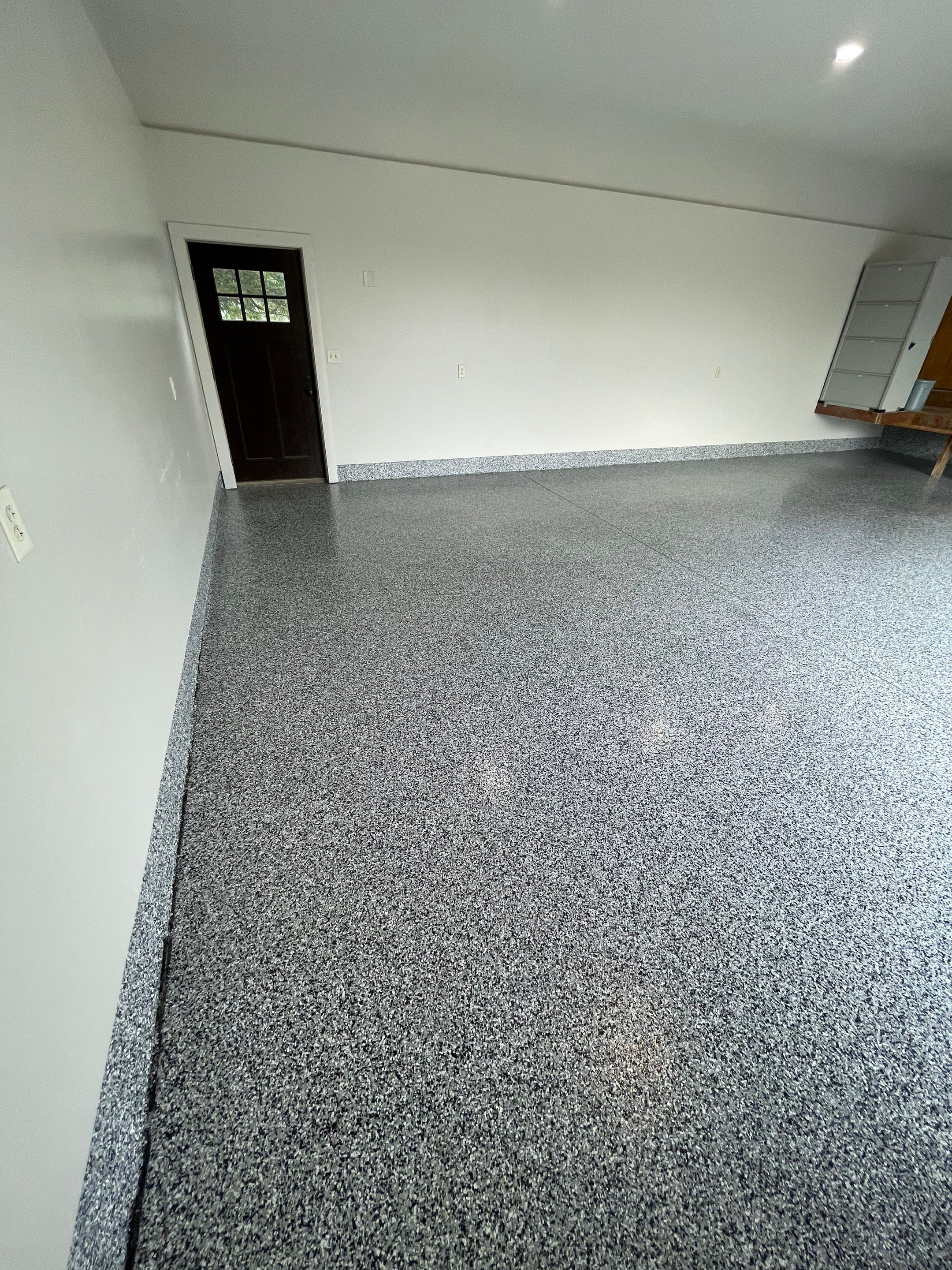 Domino Flake Floor Coating and Crack Repair in Chancellor by Select Painting, Coatings & Garage Cabinets