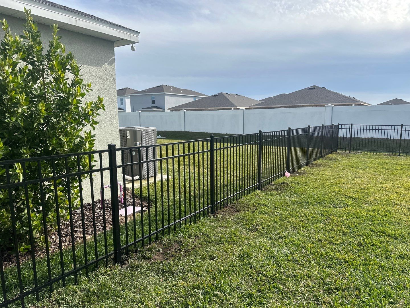 Aluminum Fence Installation using Black 3 Rail Aluminum Fence by Asap fence and gates, LLC