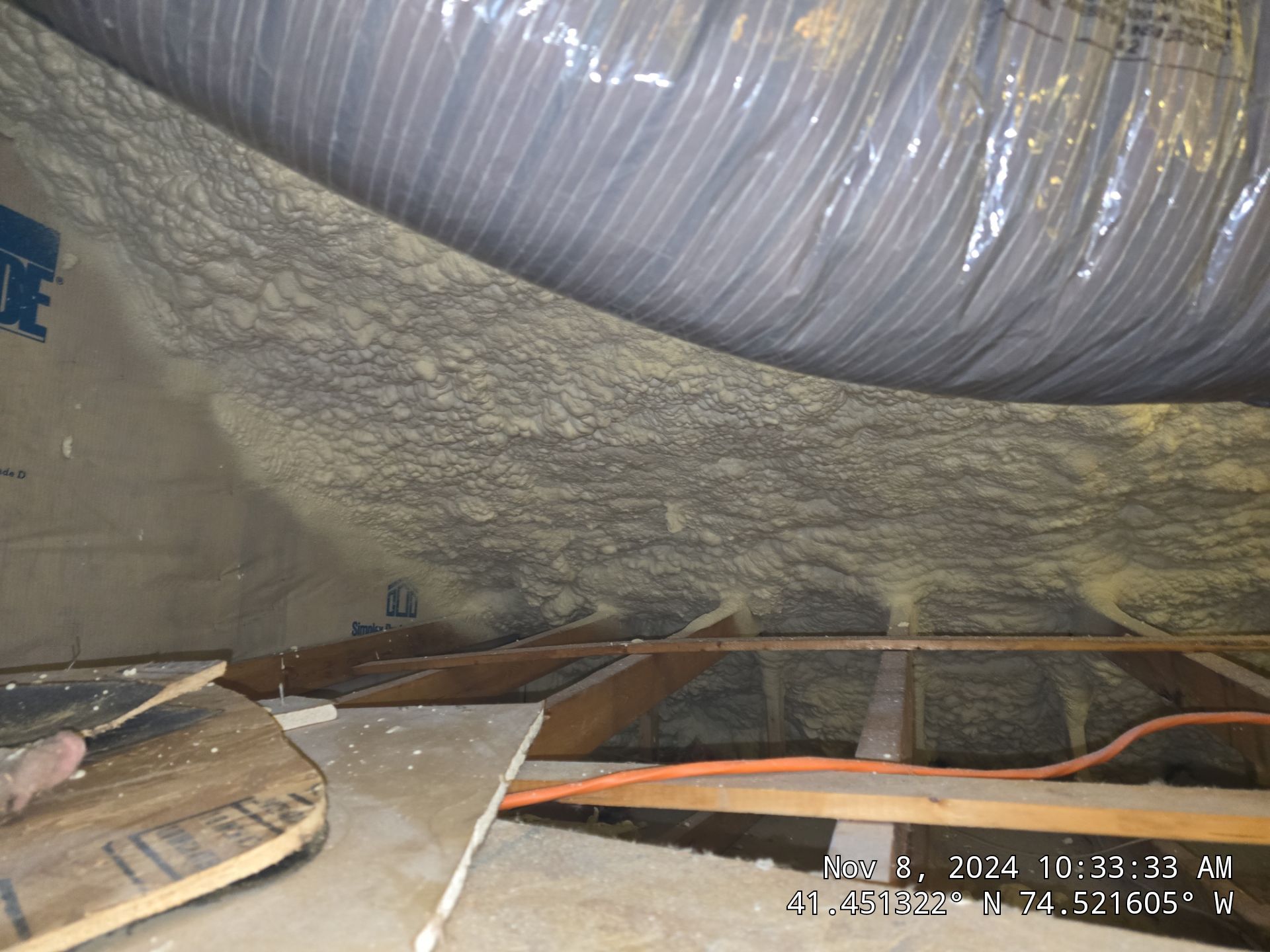 Attic Insulation using open cell spray foam by NYS Foam & Energy