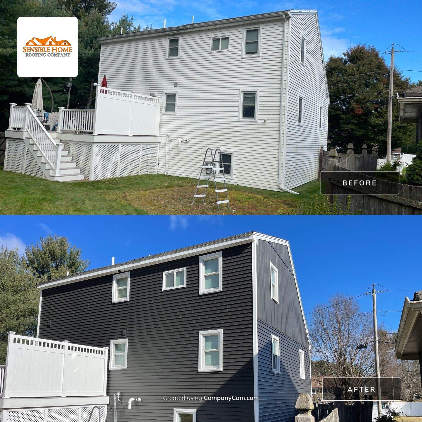 Complete Exterior Renovation with New Siding & Gutters   by Sensible Home Solutions