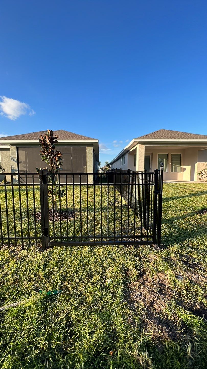 Aluminum Fence Installation using Black 3 Rail Aluminum Fence by Asap fence and gates, LLC