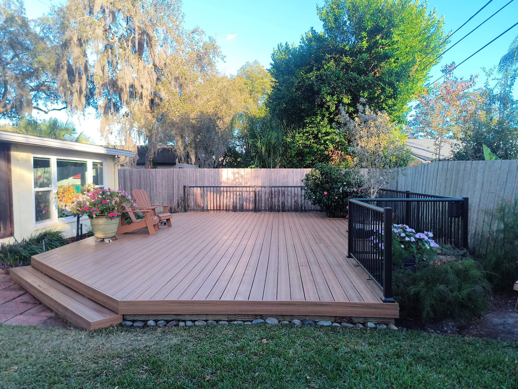 Luxury Multi-Level Deck | Deckorators Voyage Mineral-Based Composite by Orlando pergolas