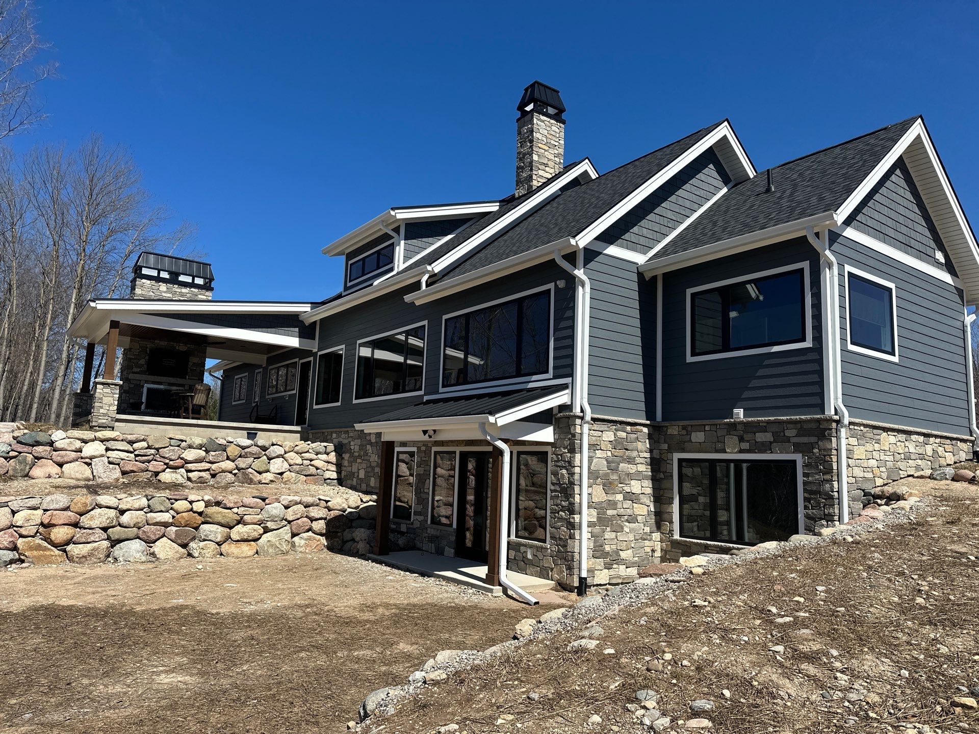 Residential Gutter and Downspout Installation for Ellsworth Home Exterior by Rainbow Seamless Systems