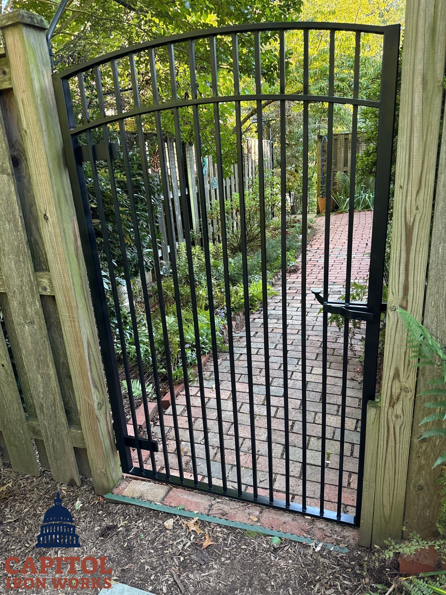Modern Iron Pedestrian Gates – Leverton Road Residential Project – Rockville, MD by Capitol Iron Works