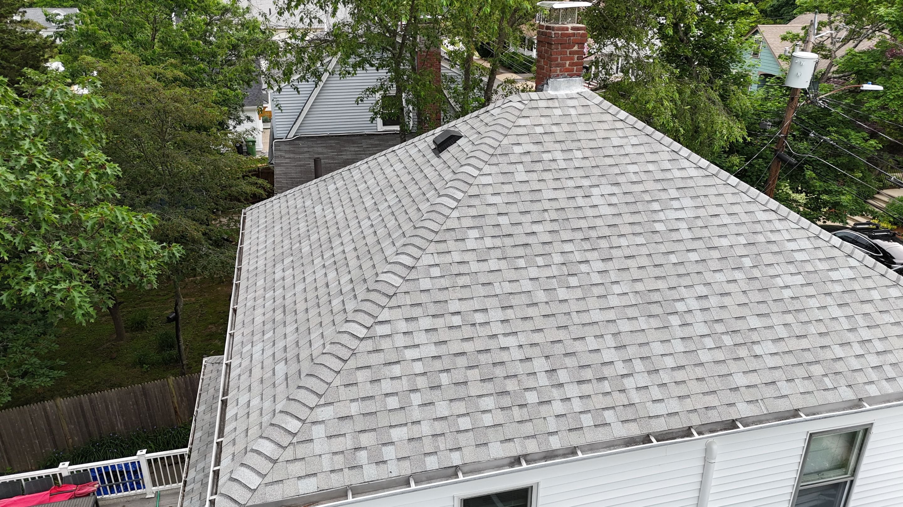 Title: Full Roof Replacement in Watertown, MA – Owens Corning Duration, Sierra Gray with Chimney Flashing Replacement by JOHNNYS PRO