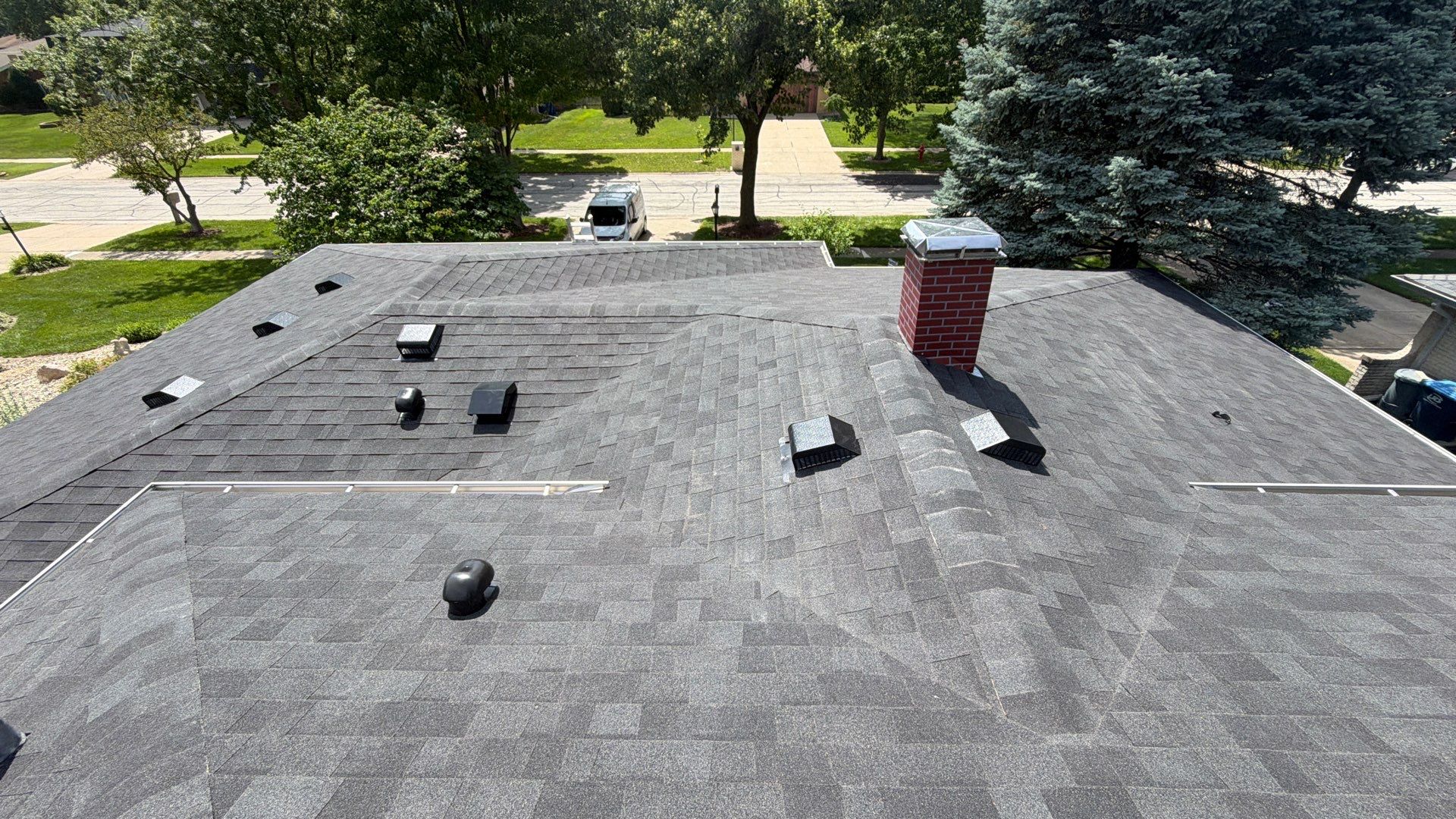 Architectural Shingle Roof Replacement on Darien Brick Residence by Pro Home Services Inc