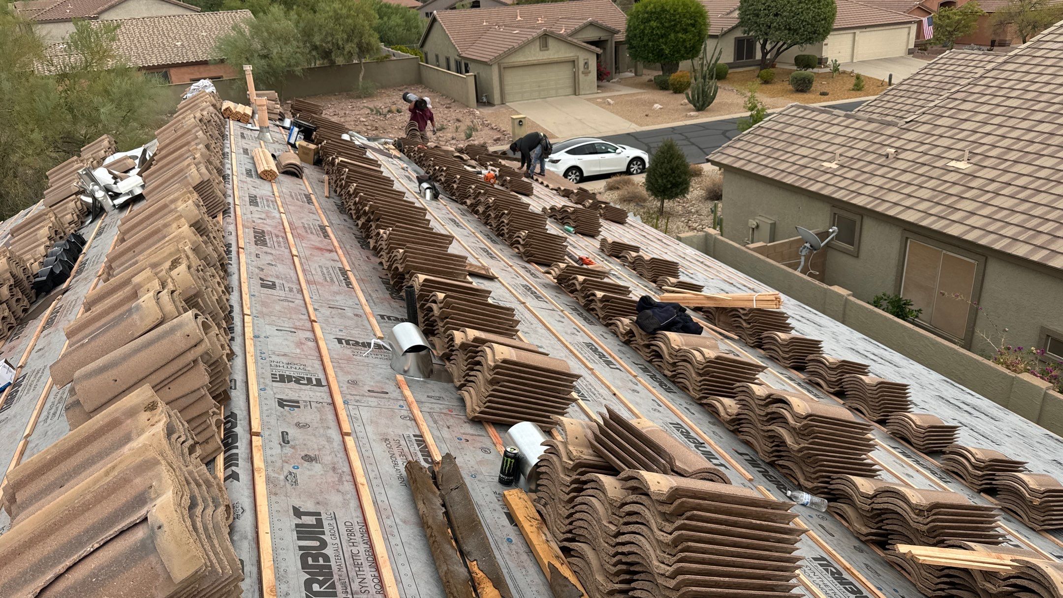 Residential Roofing Installation using Clay Tile by Weather-Tite Exteriors LLC