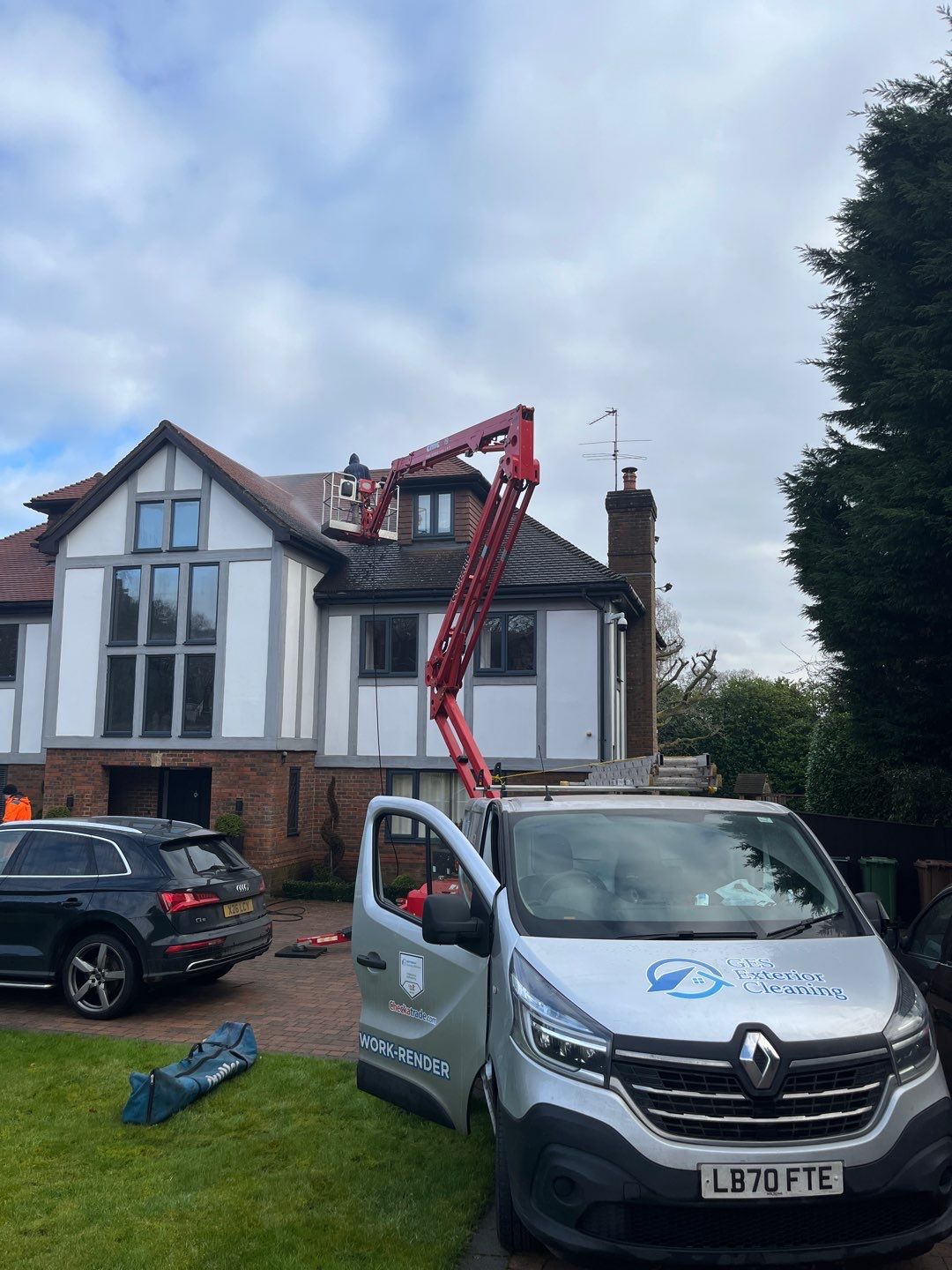 Roof and Driveway Clean using Mosmatic FSC and Biocide by Ges Exterior Cleaning ltd