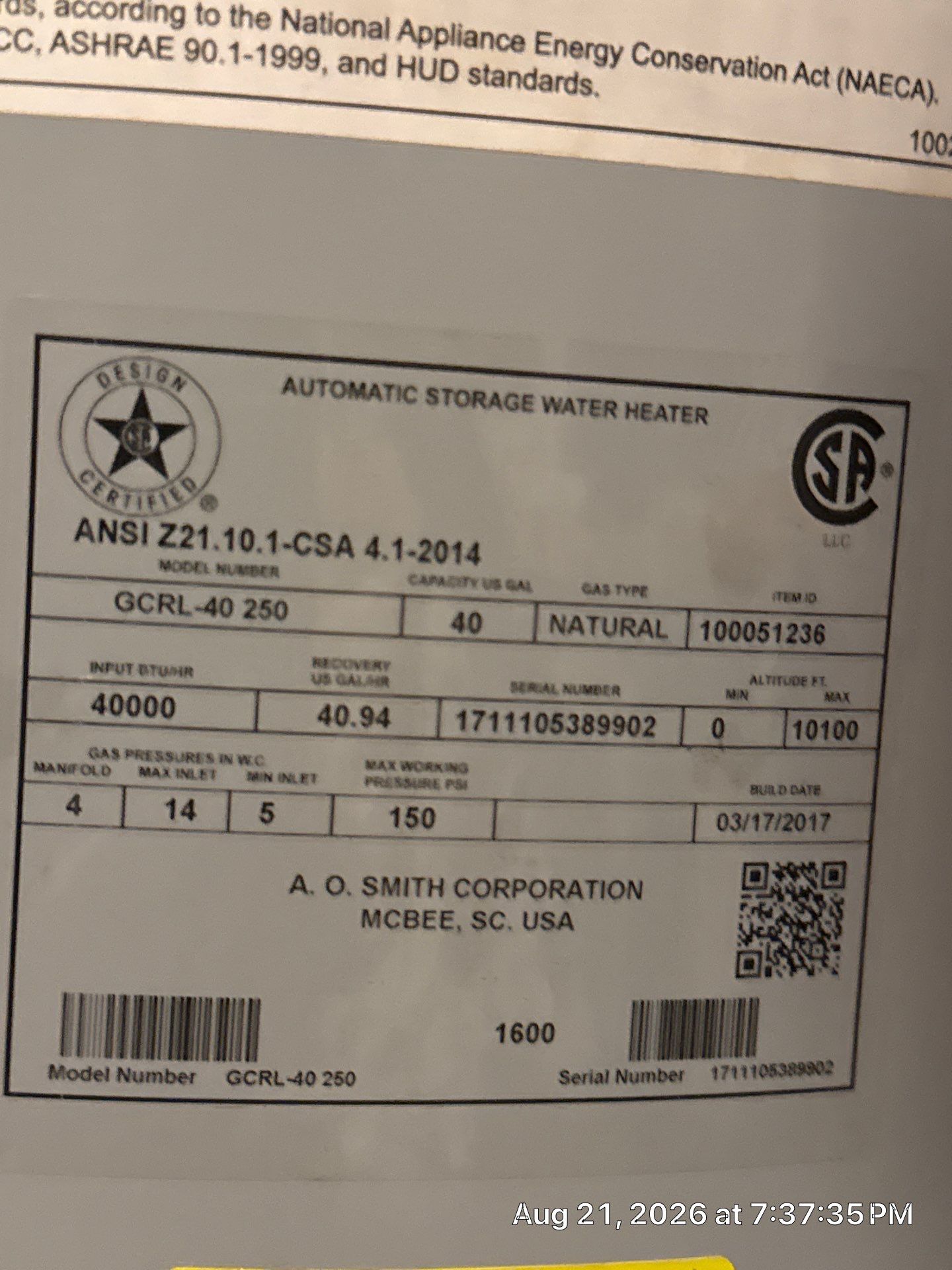 AO Smith ProLine Water Heater Installation and Leak Protection in Bryan by 4L Contracting LLC