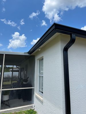 Black Seamless Gutters and Downspouts in Fort Myers FL