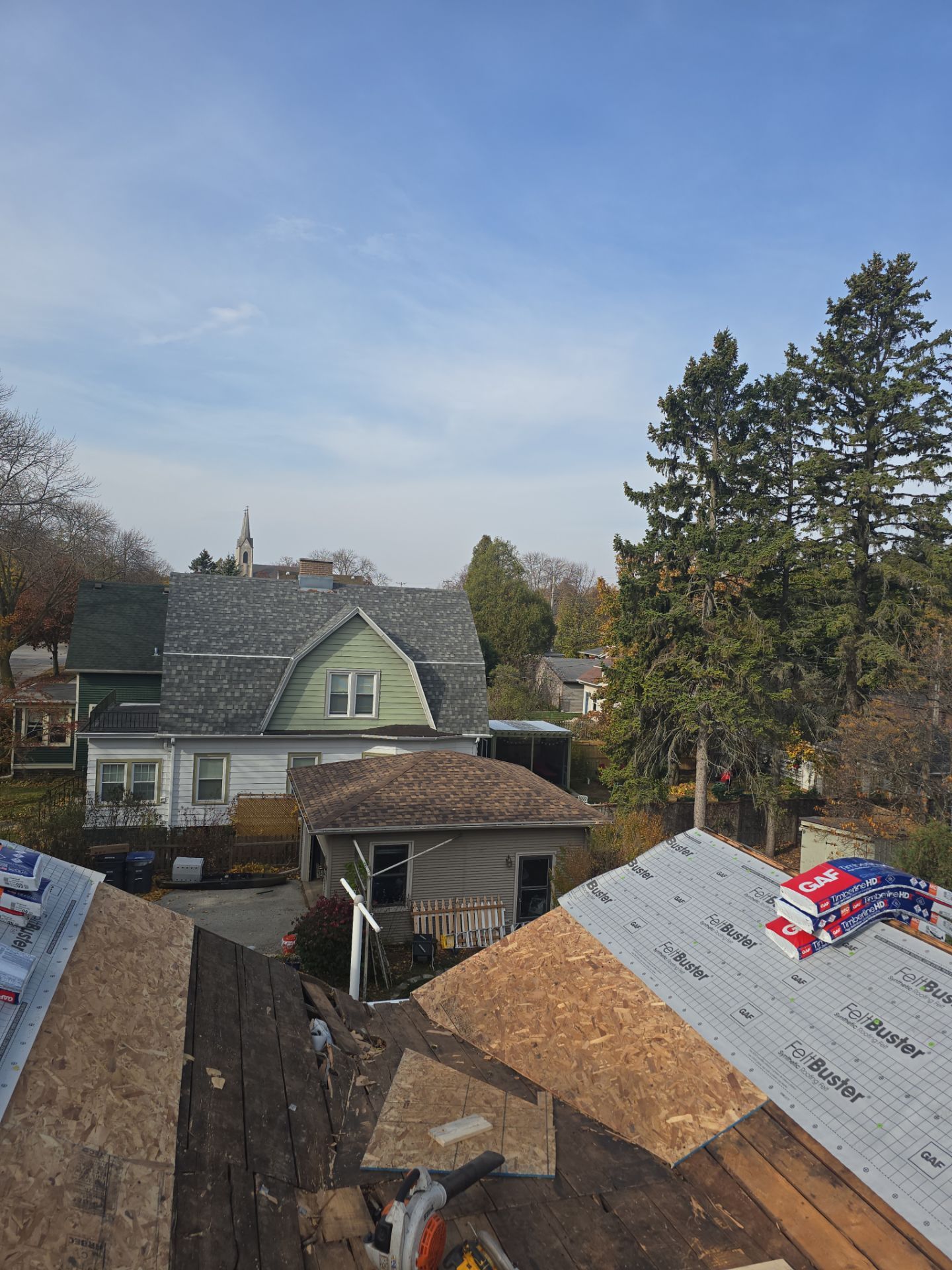 Residential Roofing Installation using GAF HDZ shingles by Gellings Roofing and Siding LLC