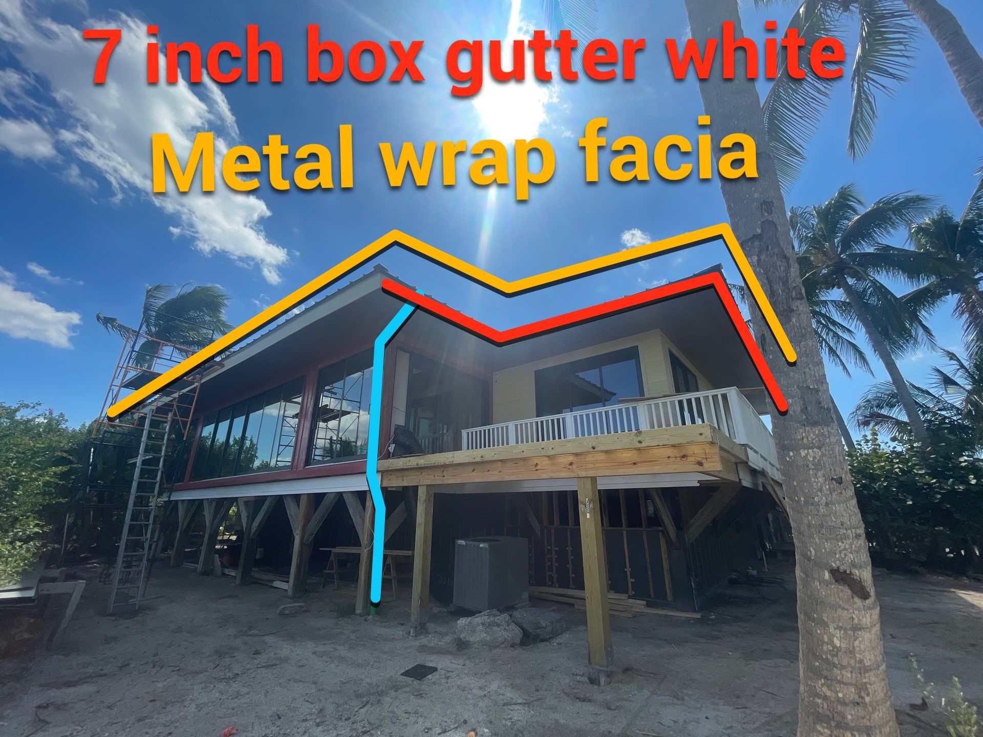 7-Inch Smooth Box Seamless Gutters using Seamless Gutters and Metal Fascia in Sanibel FL by Gutter Professors