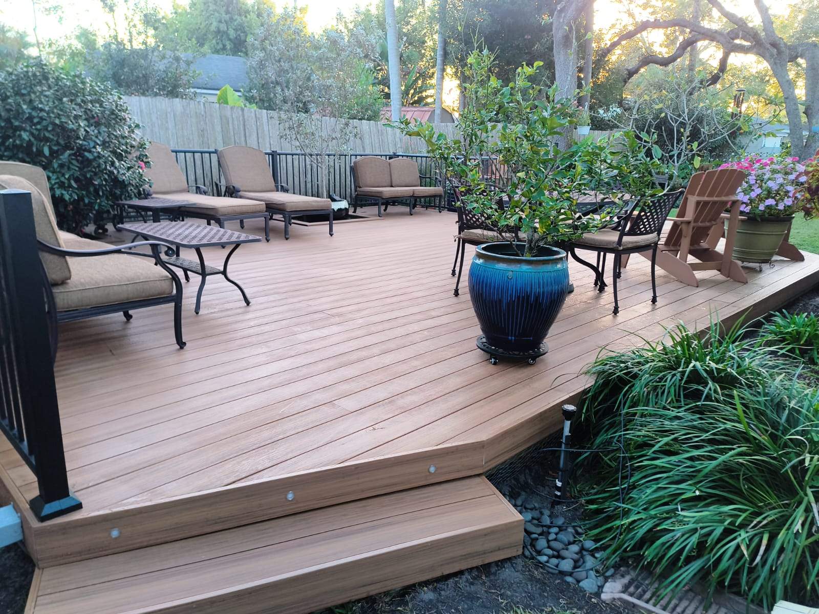 Luxury Multi-Level Deck | Deckorators Voyage Mineral-Based Composite by Orlando pergolas 