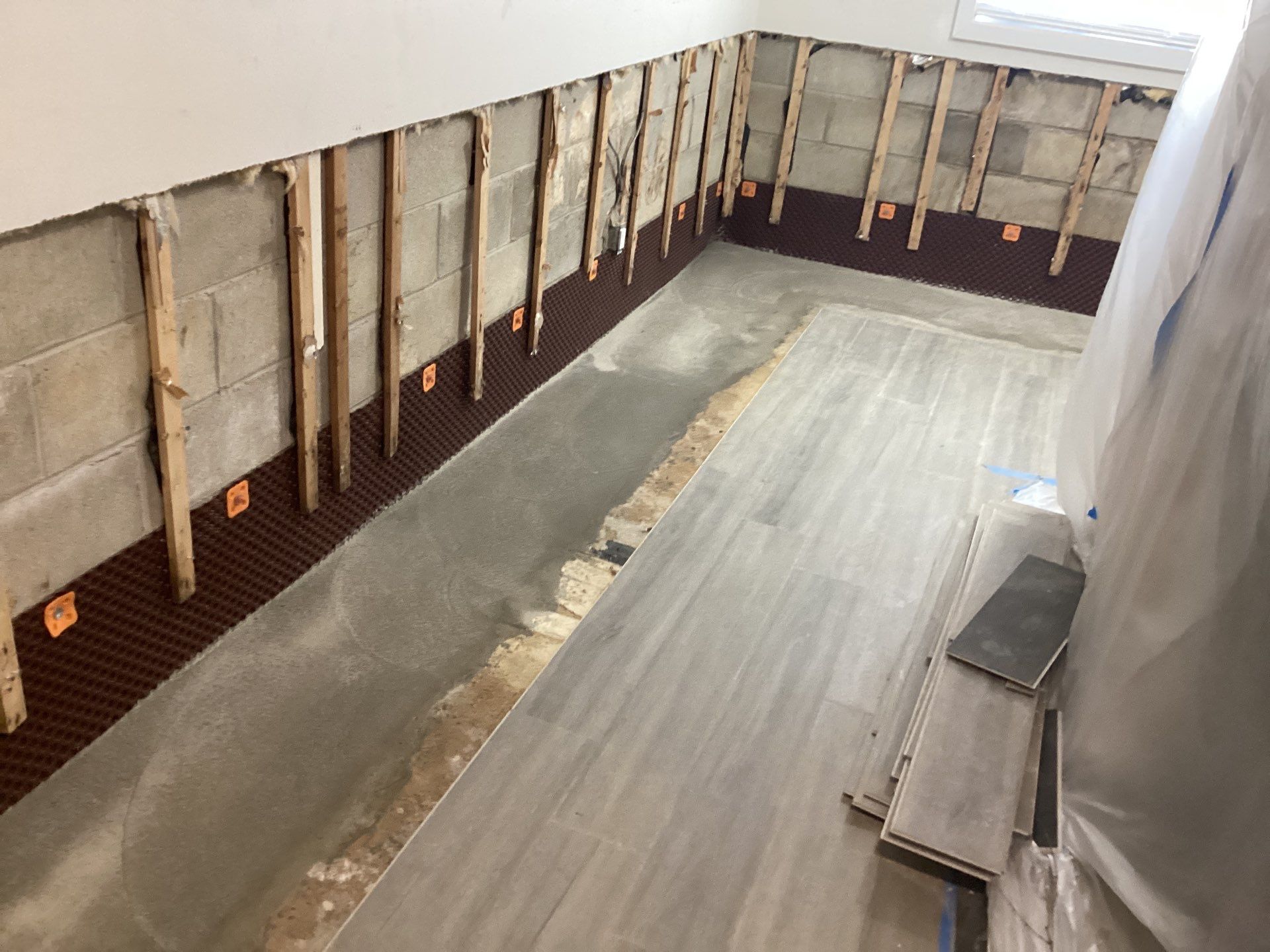 French Drain using pipes by Stone Waterproofing