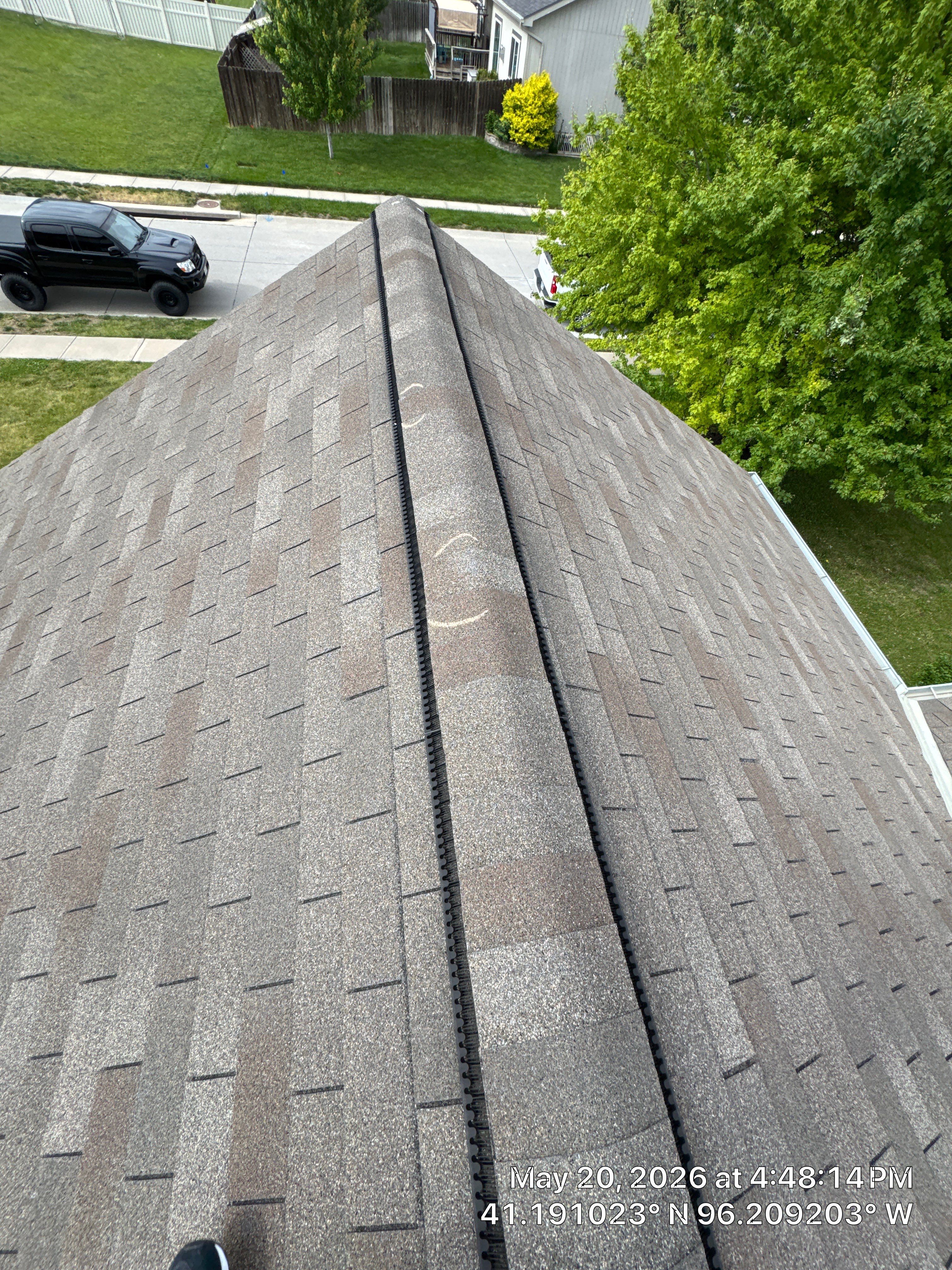 Storm Damage Restoration for Residential Asphalt Shingle Roof in Omaha by Crows Roofing LLC