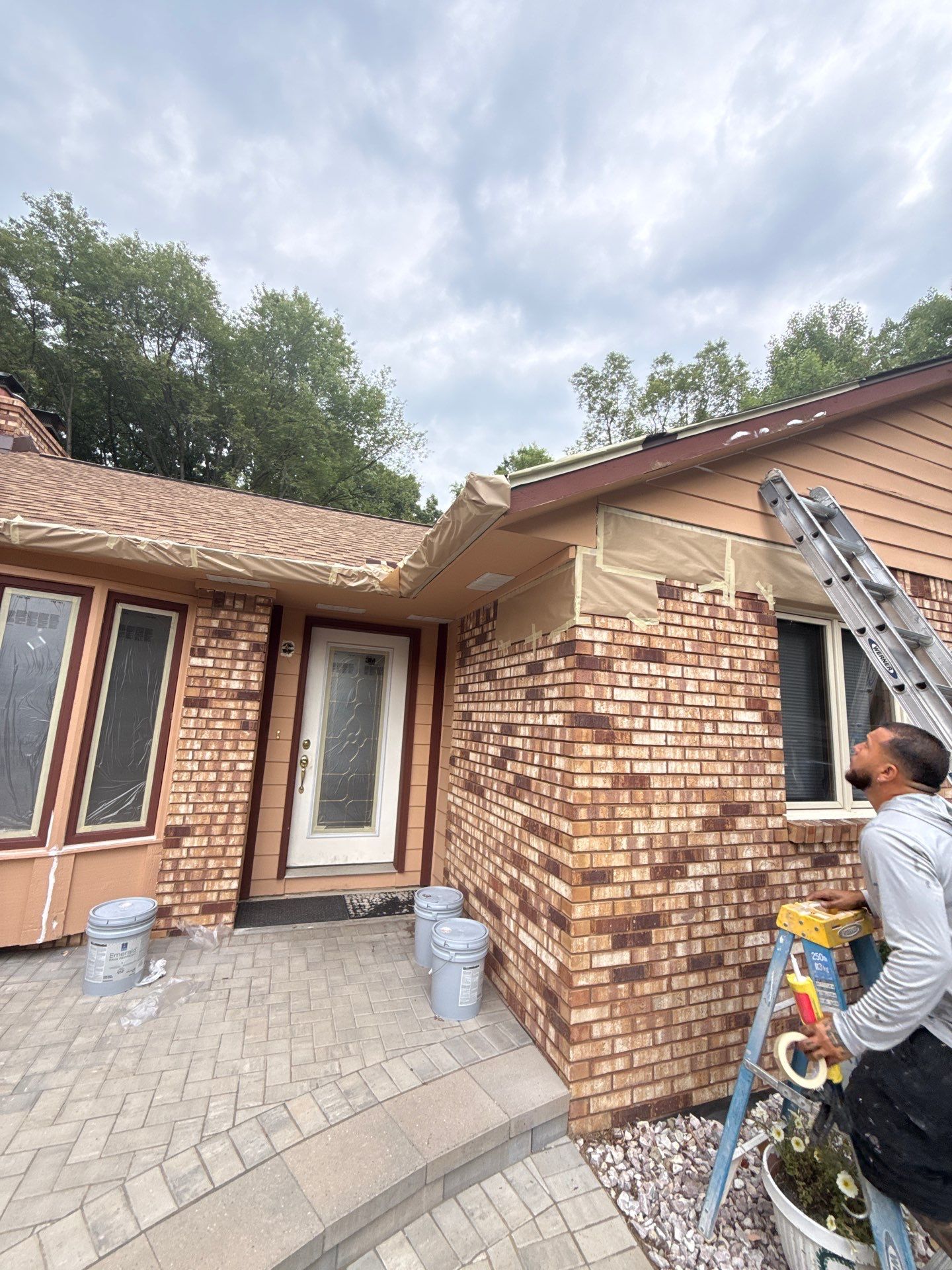 Exterior Painting on this Clarkston Home by Top Shelf Painter