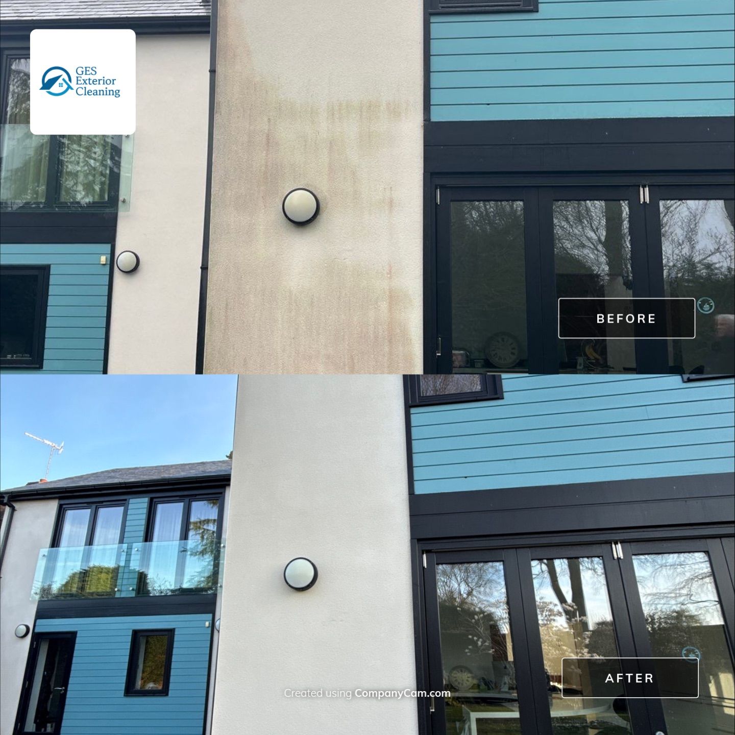 Render and Roof clean using Softwash Equipment by Ges Exterior Cleaning ltd