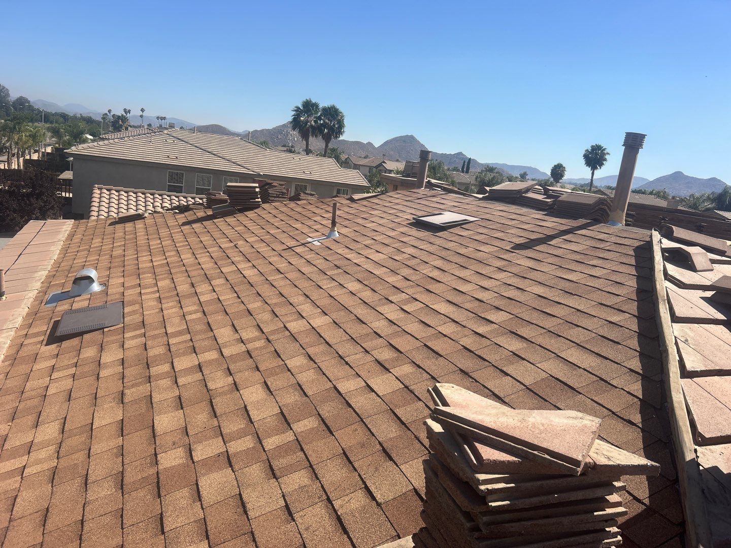 Complete Concrete Tile Roof Replacement and Solar Integration in San Jacinto by Reliable Roofing San Diego Inc.