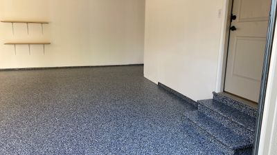 Suzie S. gets a new garage floor in Banner Blue!