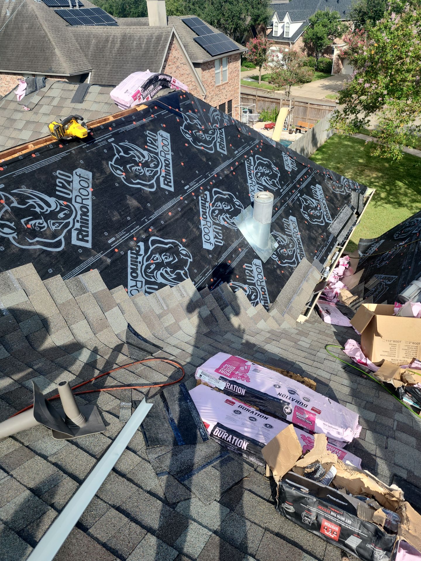 Residential Roofing Installation using Owen's Corning Duration (Lifetime) Shingles by Roof Repair Company