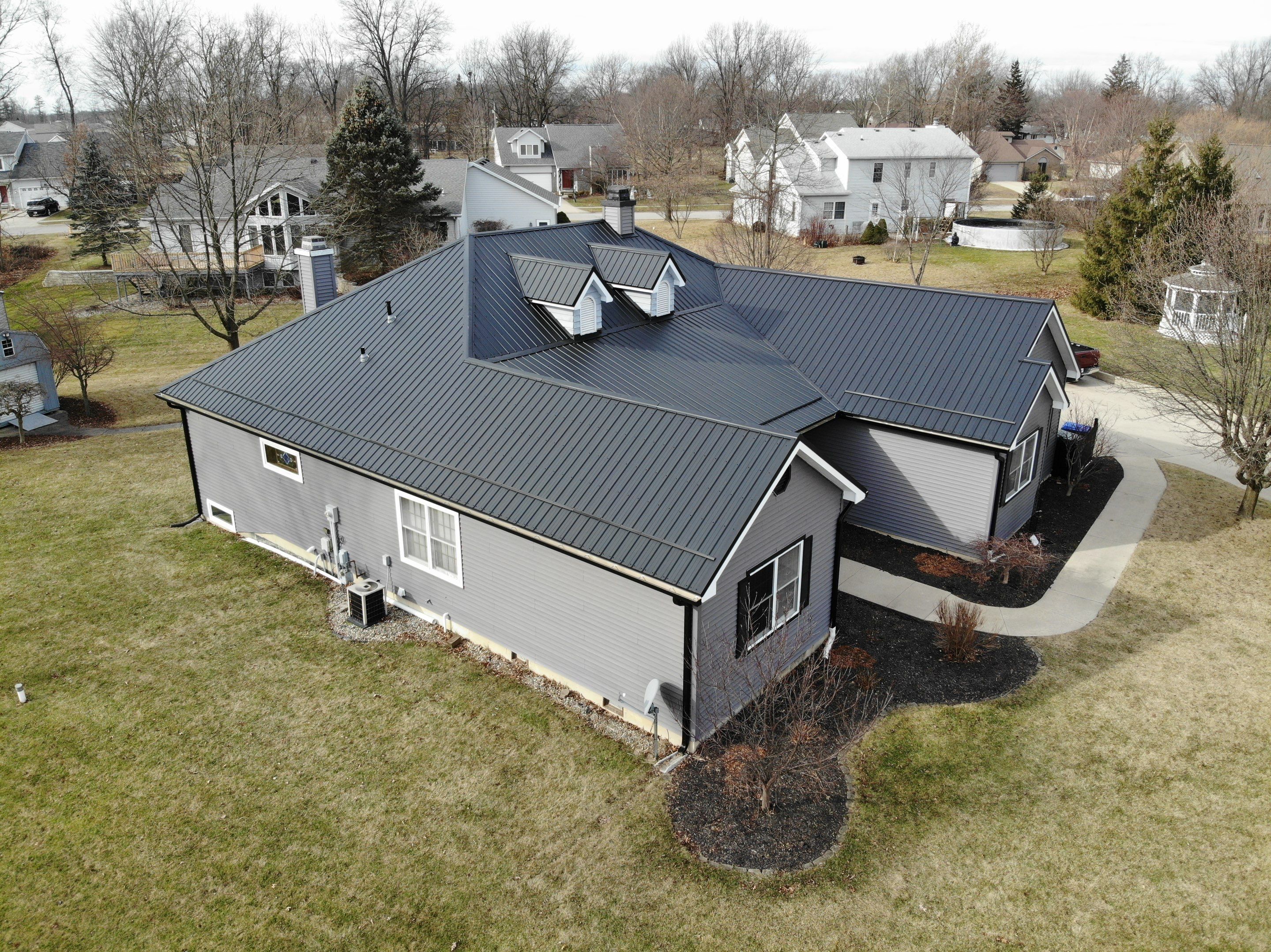 Black Frost Exposed Fastener Metal Roof in Fort Wayne, Indiana by 4Ever Metal Roofing