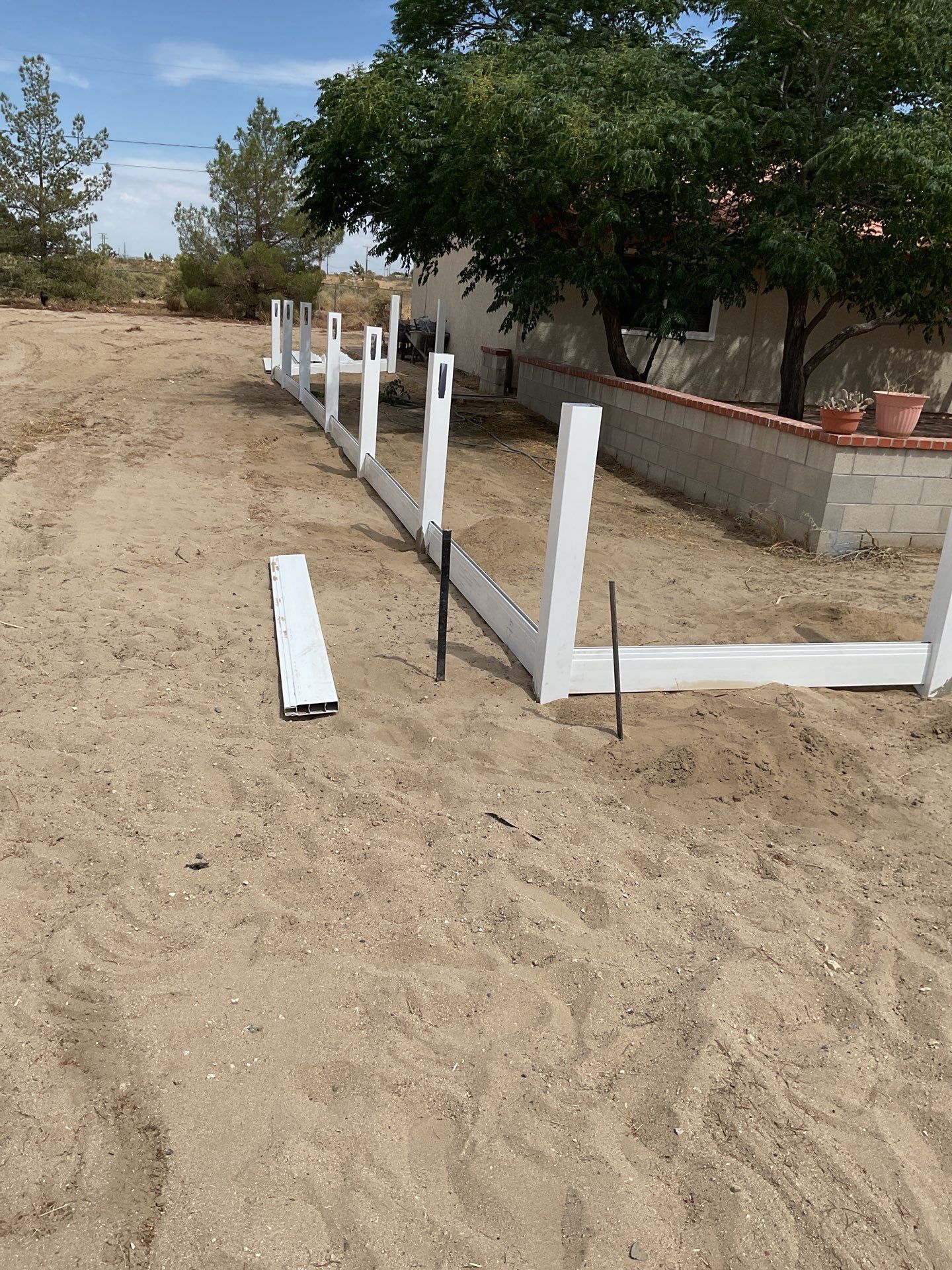 4ft White Vinyl & Chain link Slider Gate with Solar Motor by Fence Guys Inc.