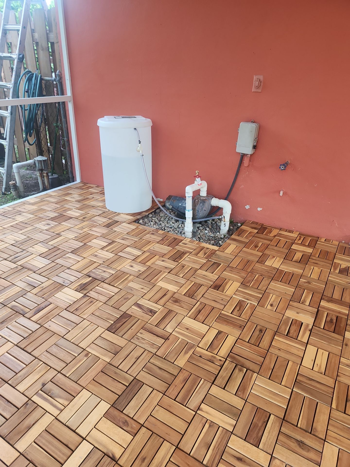 Insulated Screen Enclosure and Wood Tile Deck Installation in Plantation by Aastro Roofing