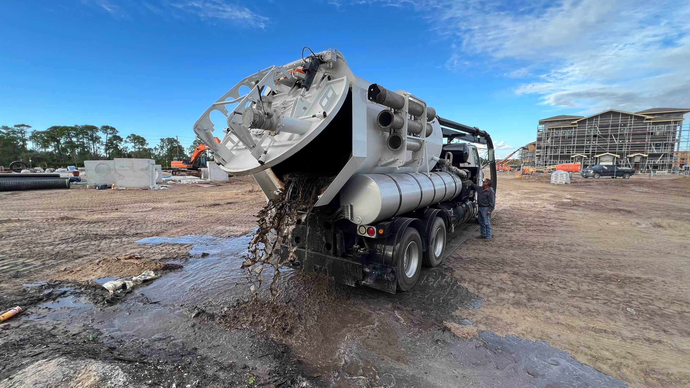 New Construction Sewer System Cleaning by APS Power & Water