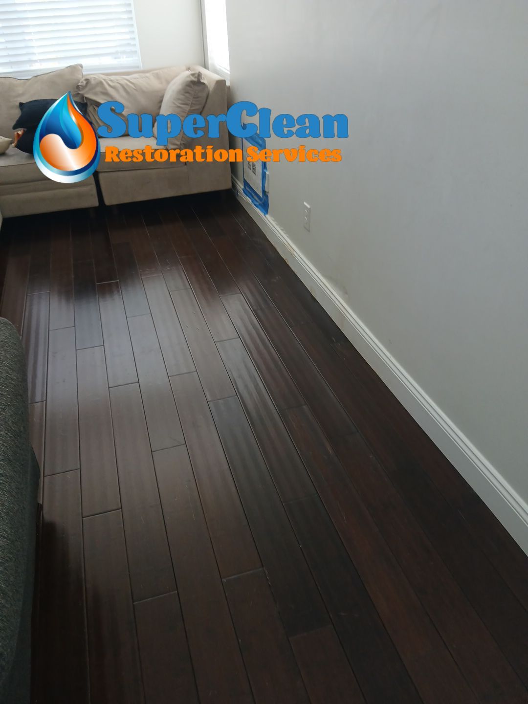 Professional Water Damage Mitigation and Hardwood Floor Drying in Wellington by SuperClean