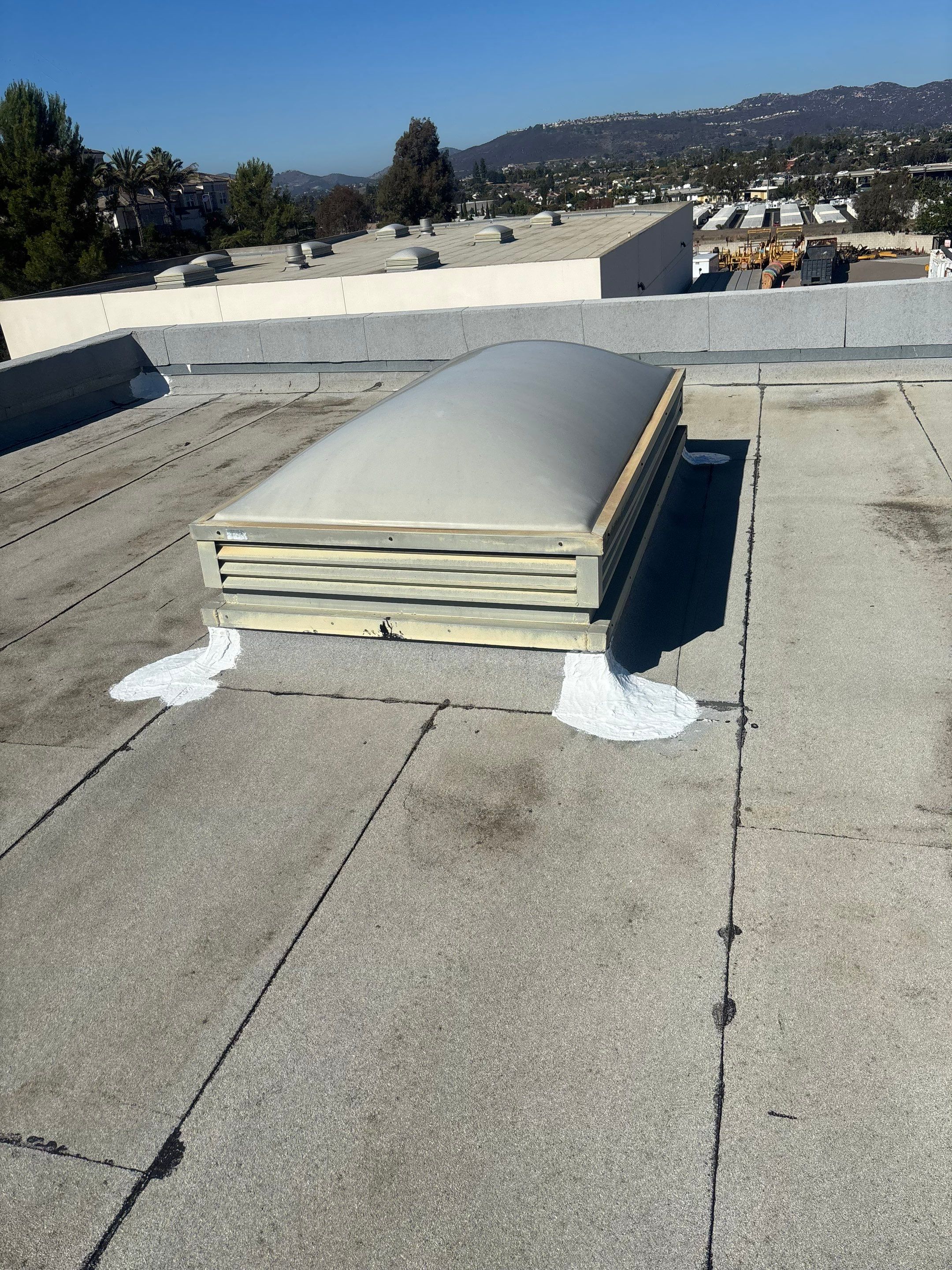 Escondido Commercial Roof Maintenance & Silicone Restoration Preparation by Zenith Roofing Services